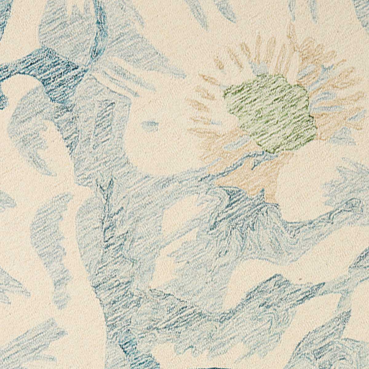 (A520) Dianna Blue Floral Area Rug, 8x10