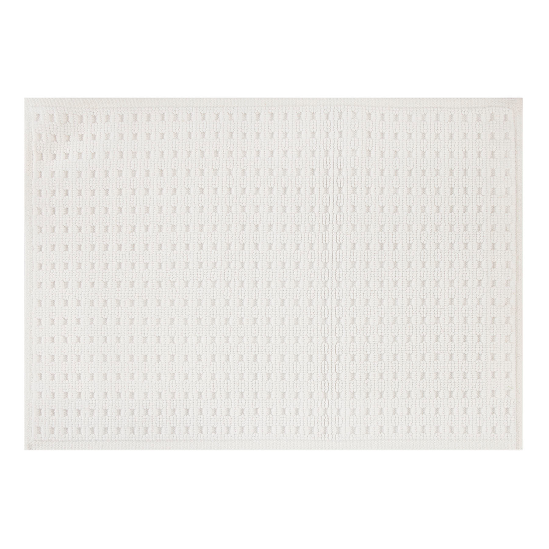 Crosby St. White Waffle Cotton Antimicrobial Bath Rug, 17x24
