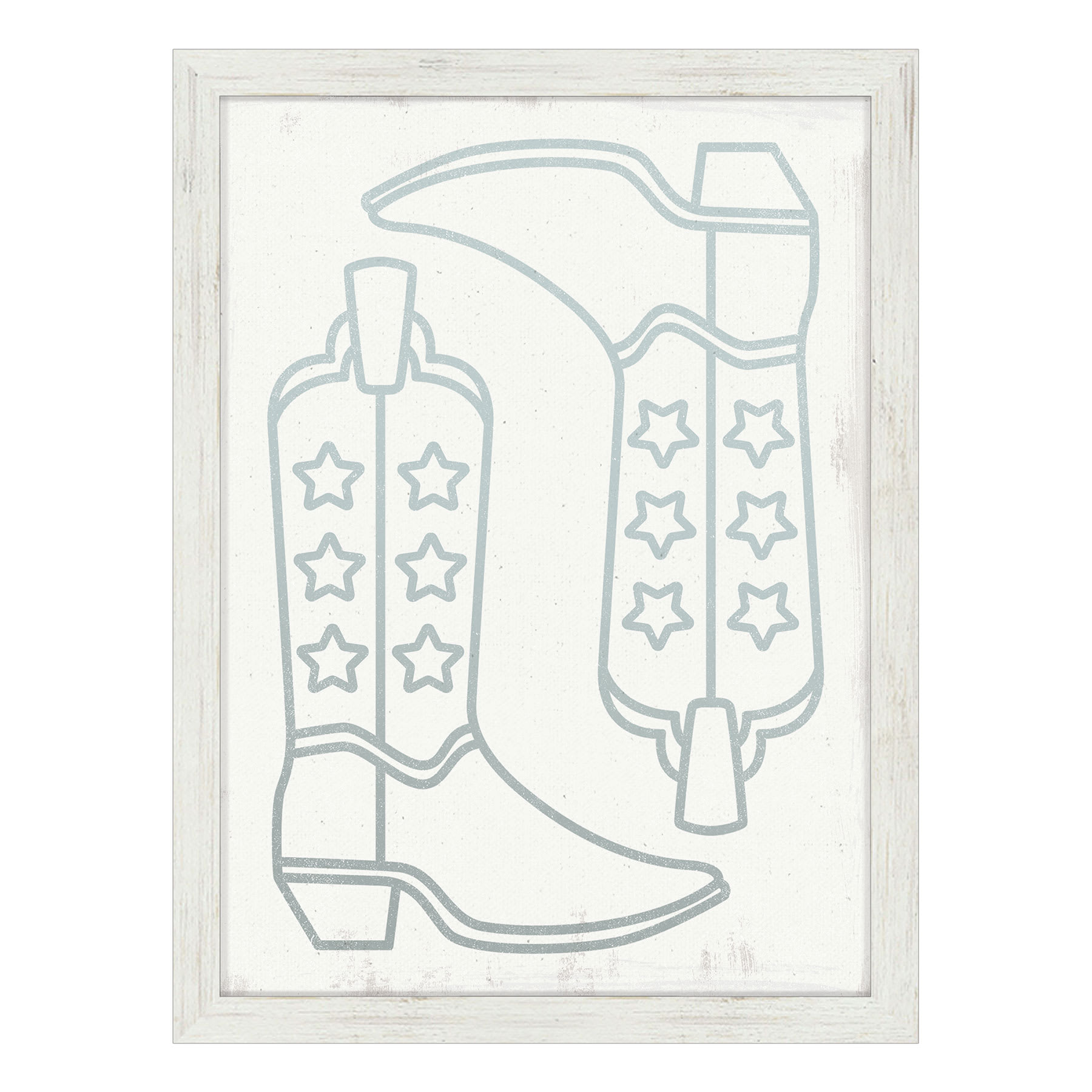 Blue Straight Fit Cowgirl Boots Framed Wall Art, 12x16