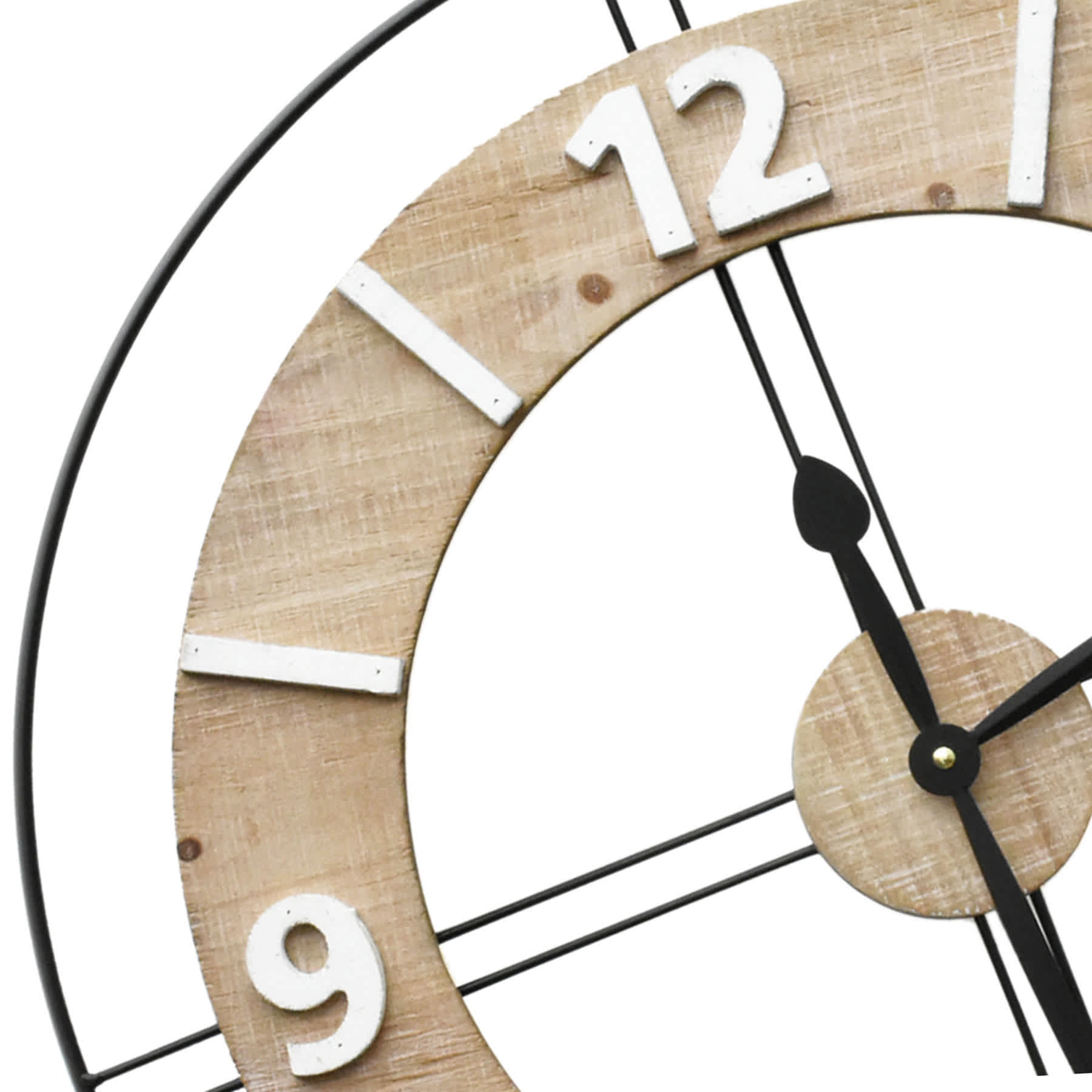 Honeybloom Metal & Wood Wall Clock, 24"