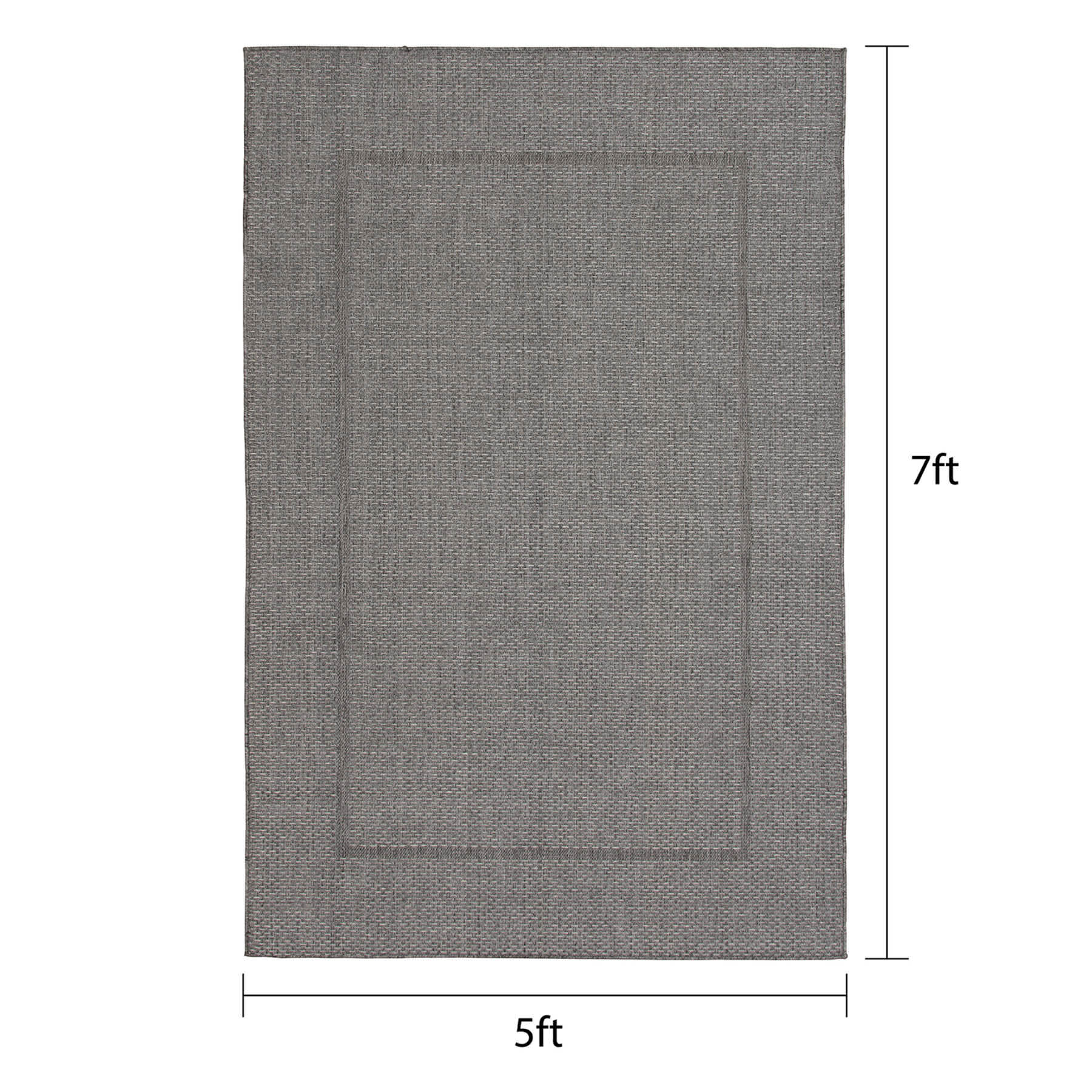 (E195) Crosby St. Santorini Grey & Natural Woven Indoor & Outdoor Area Rug, 5x7