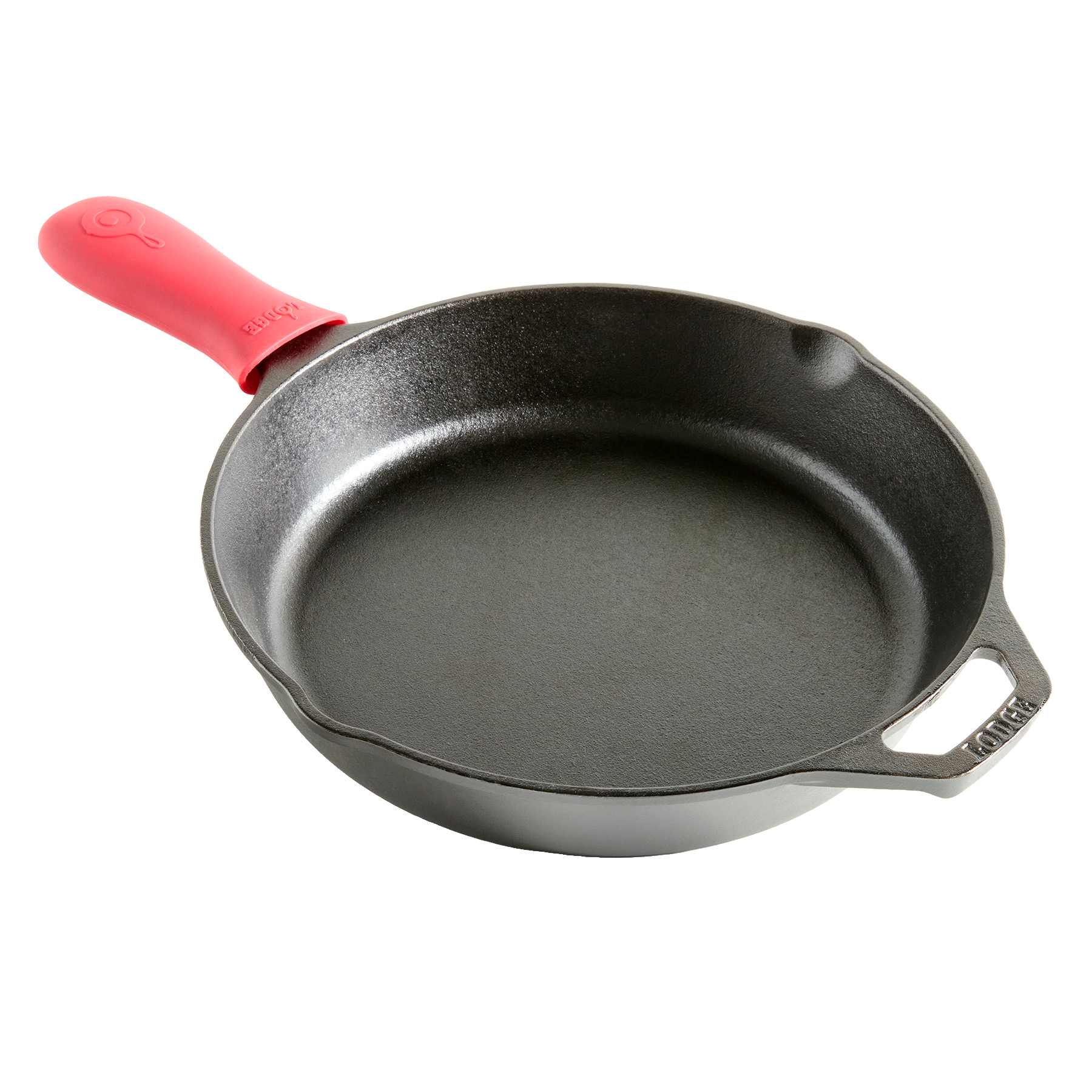 Lodge Cast Iron Skillet With Red Silicone Handle, 10.25"