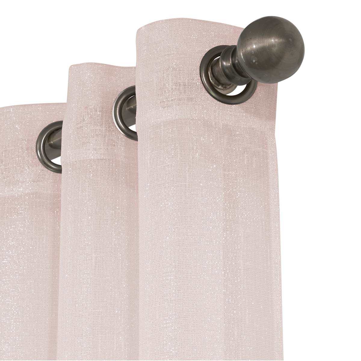 Whittier Blush Metallic Sheer Grommet Curtain Panel, 84"