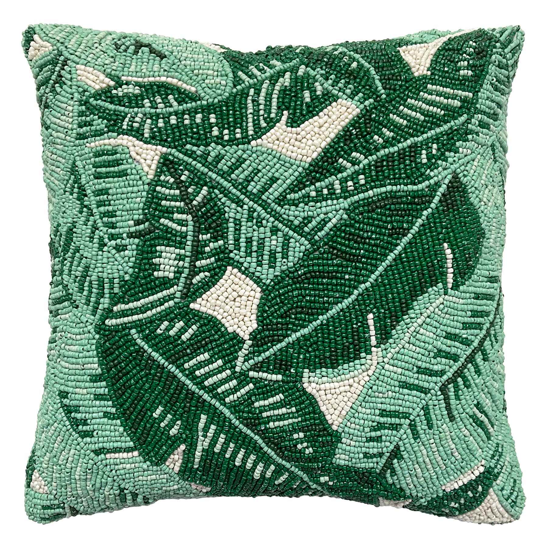 Found & Fable Leaf Beaded Throw Pillow, 12"