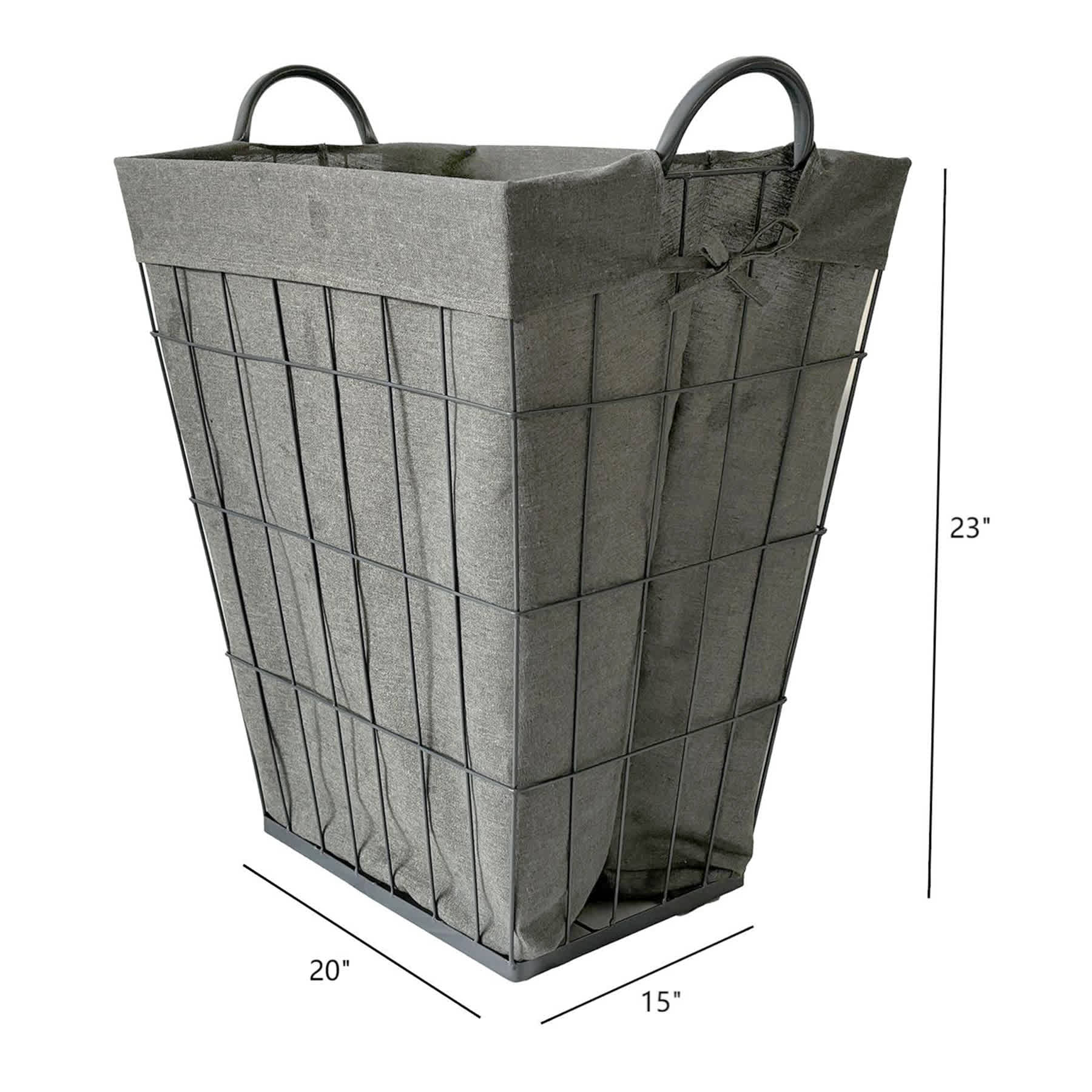 Rectangle Metal Wire Storage Basket, Grey
