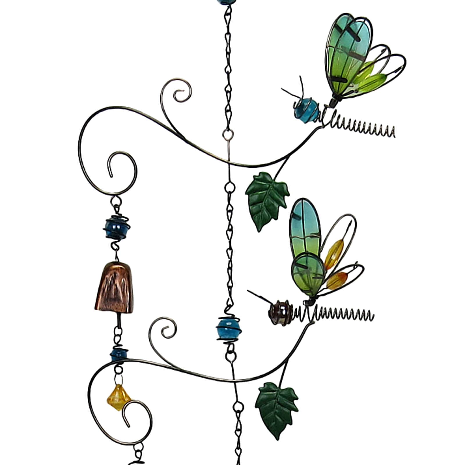 Metal Glass Hummingbird Wind Chime, 34.6"