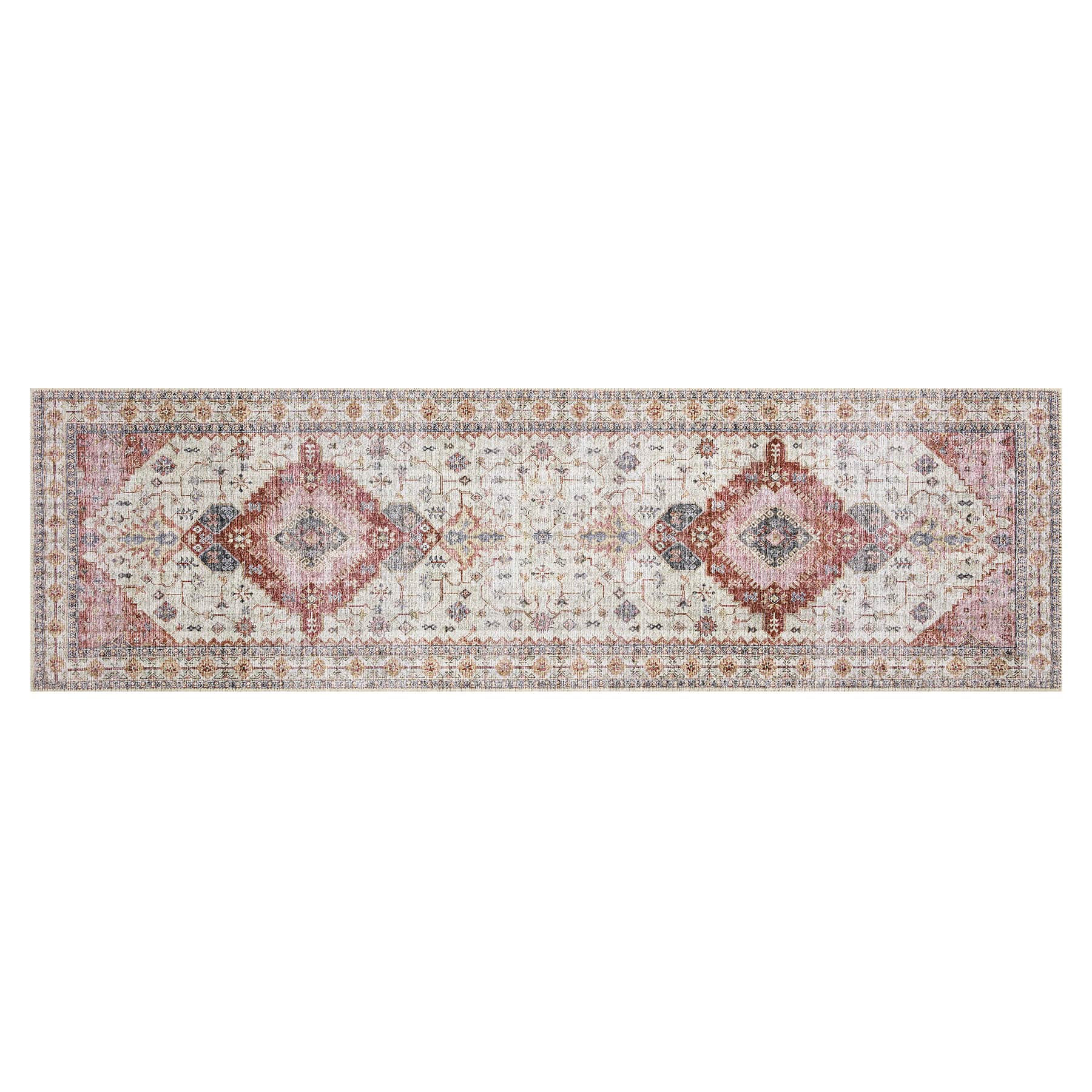 (D581) Khloe Multicolor Medallion Design Runner, 2x7