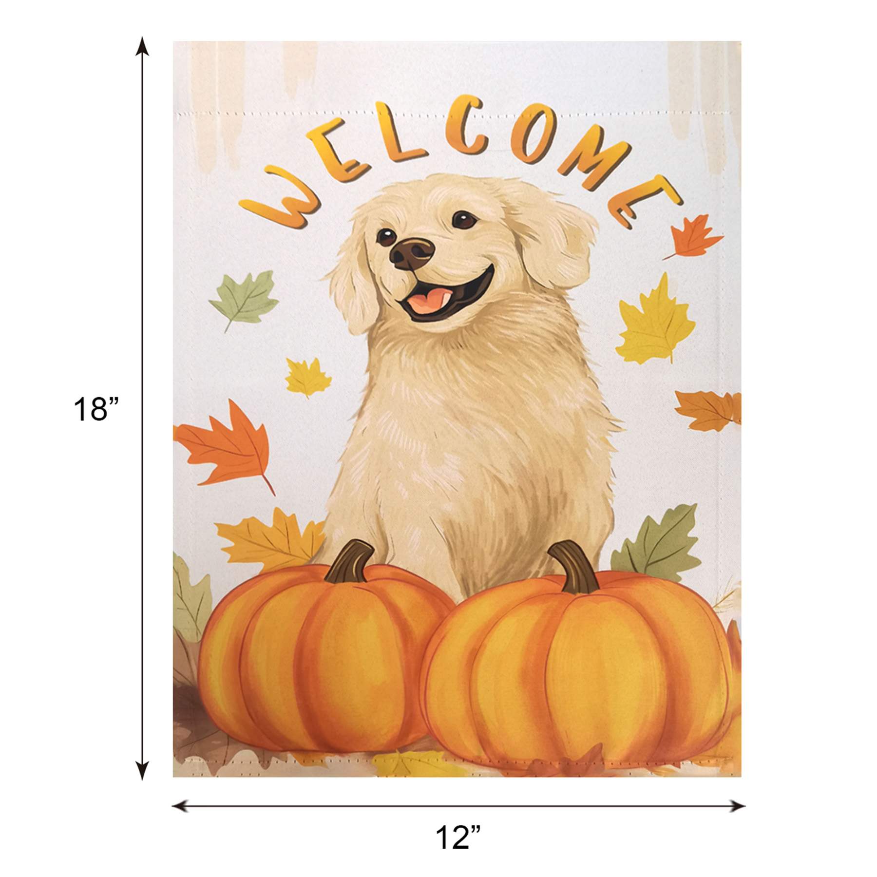 Homespun Harvest Welcome Dog Flag, 18"