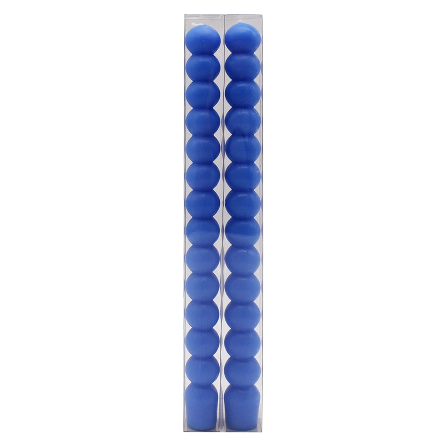 2-Pack Blue Bubble Taper Candles, 10"