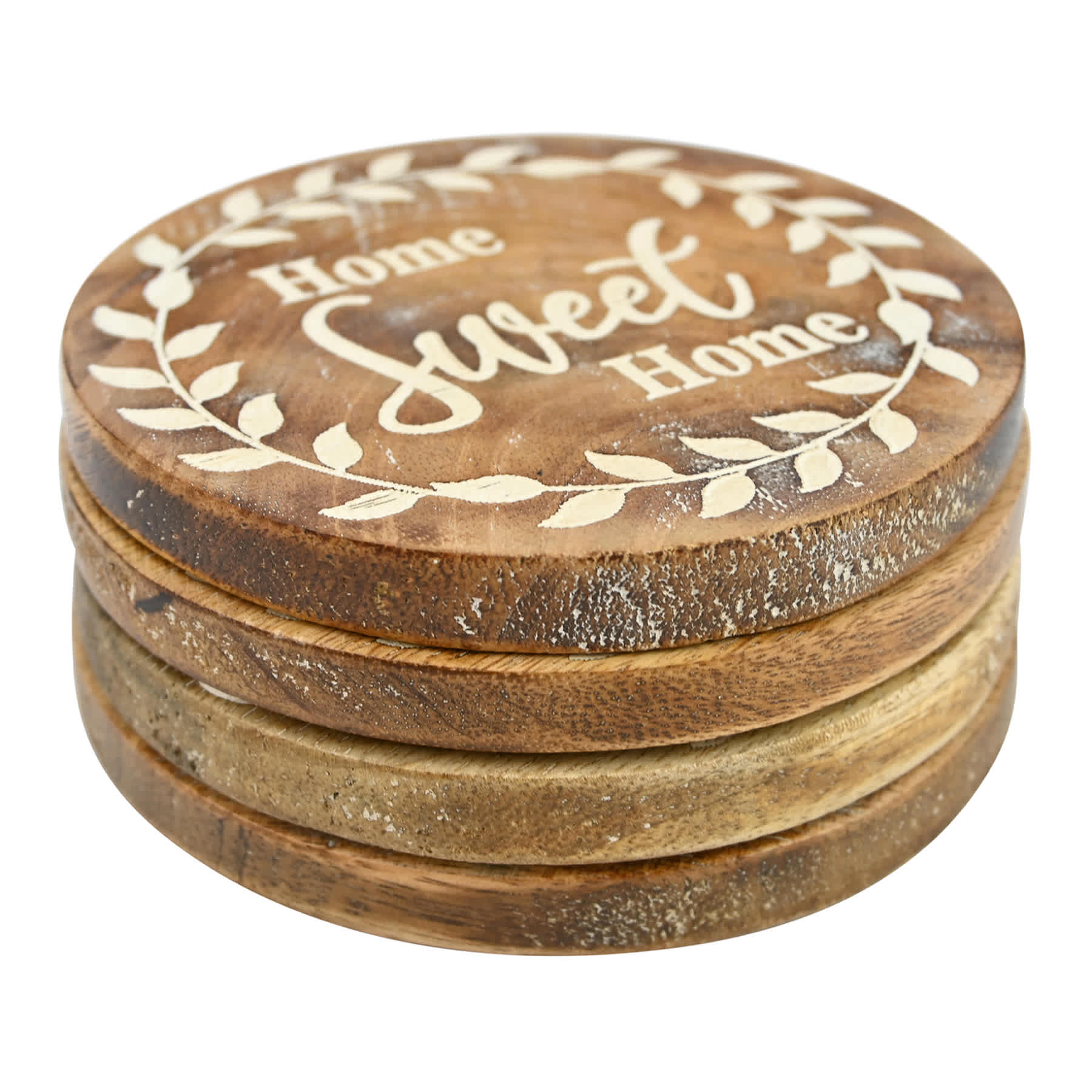 Set of 4 Round Home Sweet Home Coasters