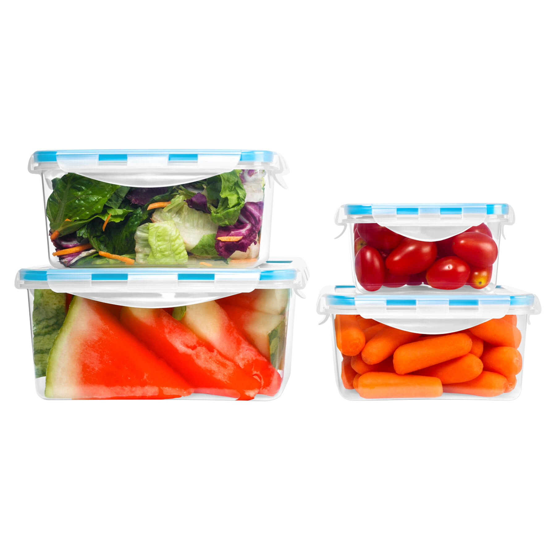 8-Piece Square Plastic Food Storage Set with Locking Lids