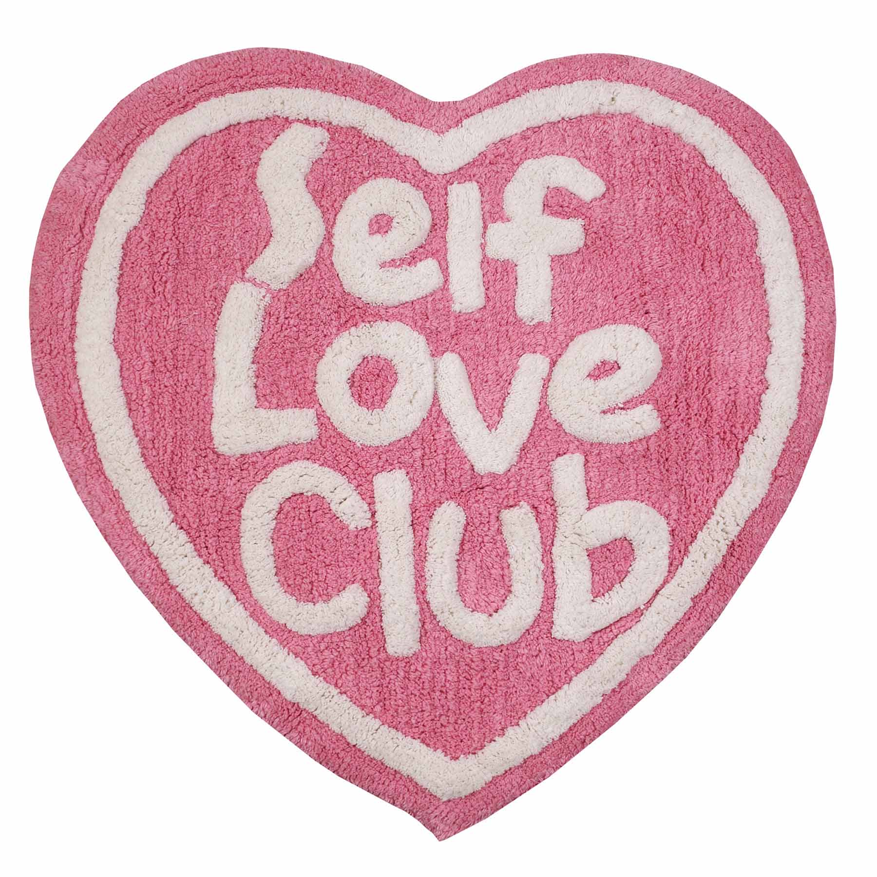 Pink Heart Self Love Club Tufted Bath Rug, 24"