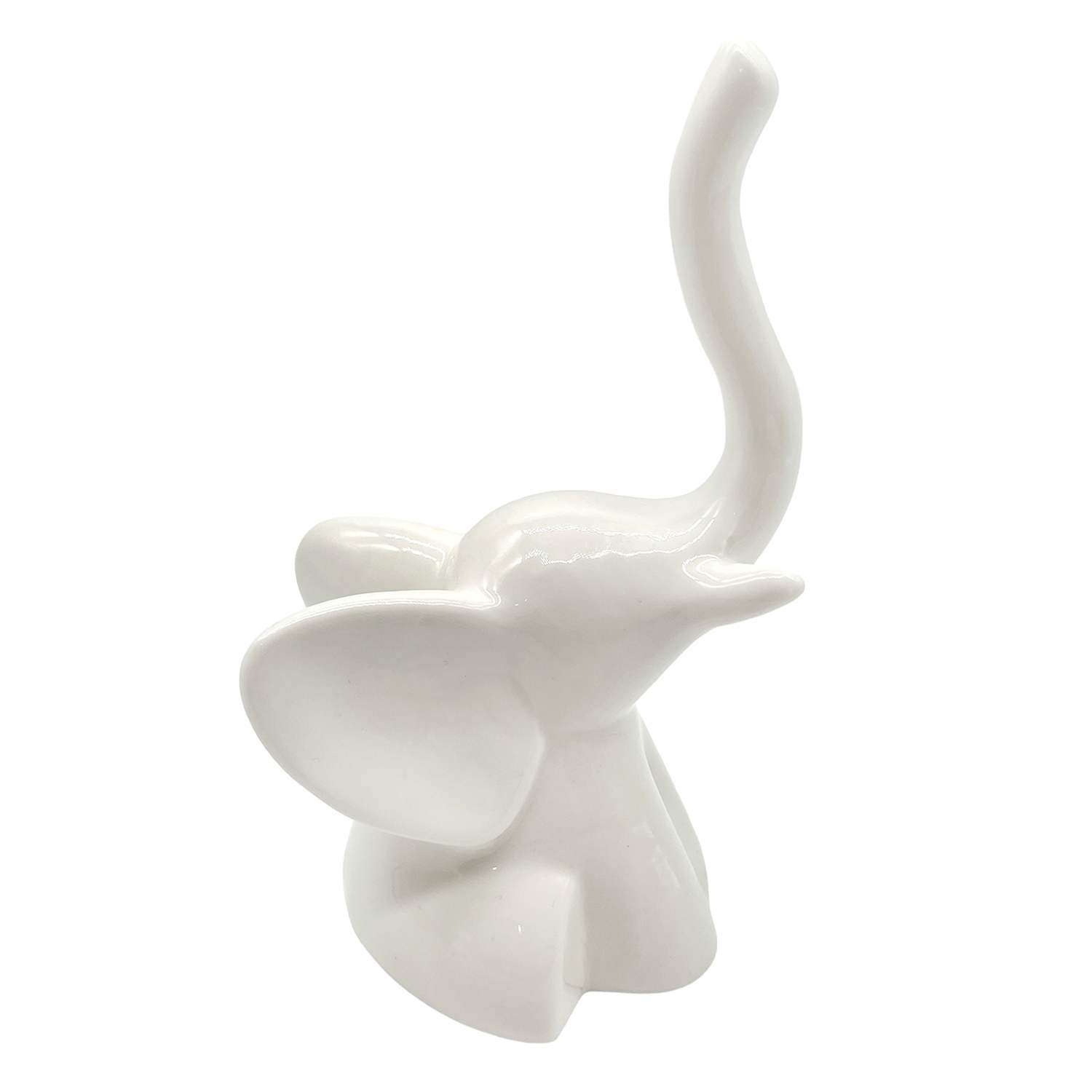White Porcelain Elephant Figurine, 2x5