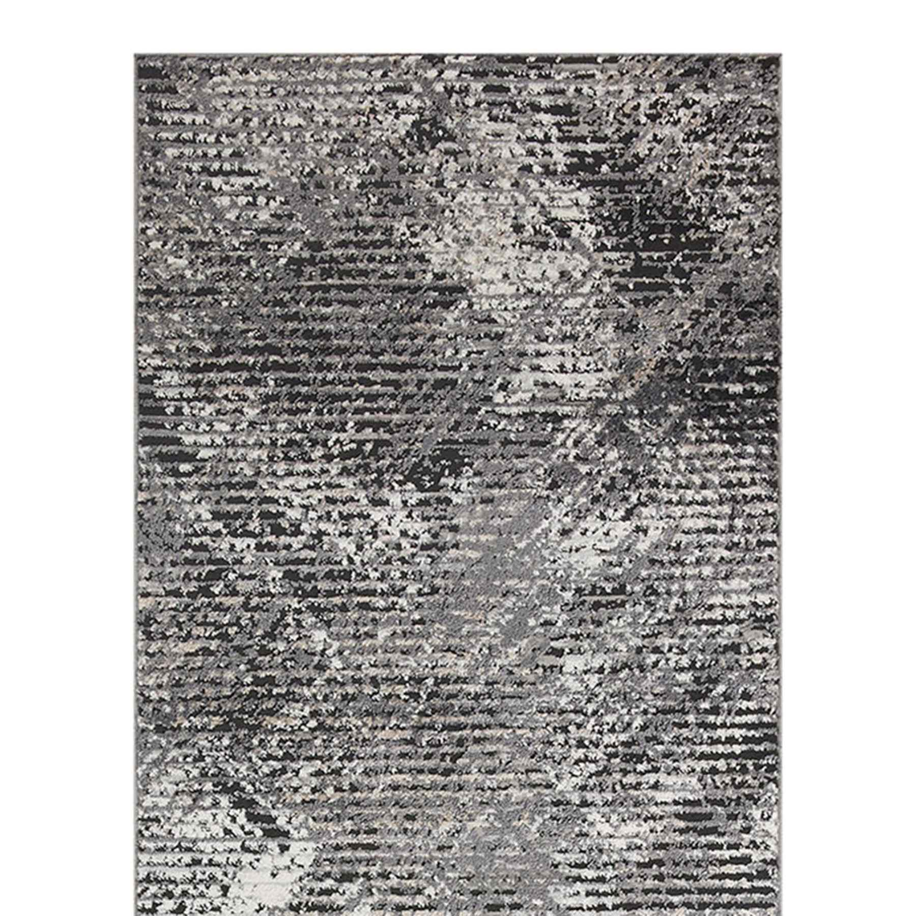(D554) Estie Charcoal & Black Runner, 2x7