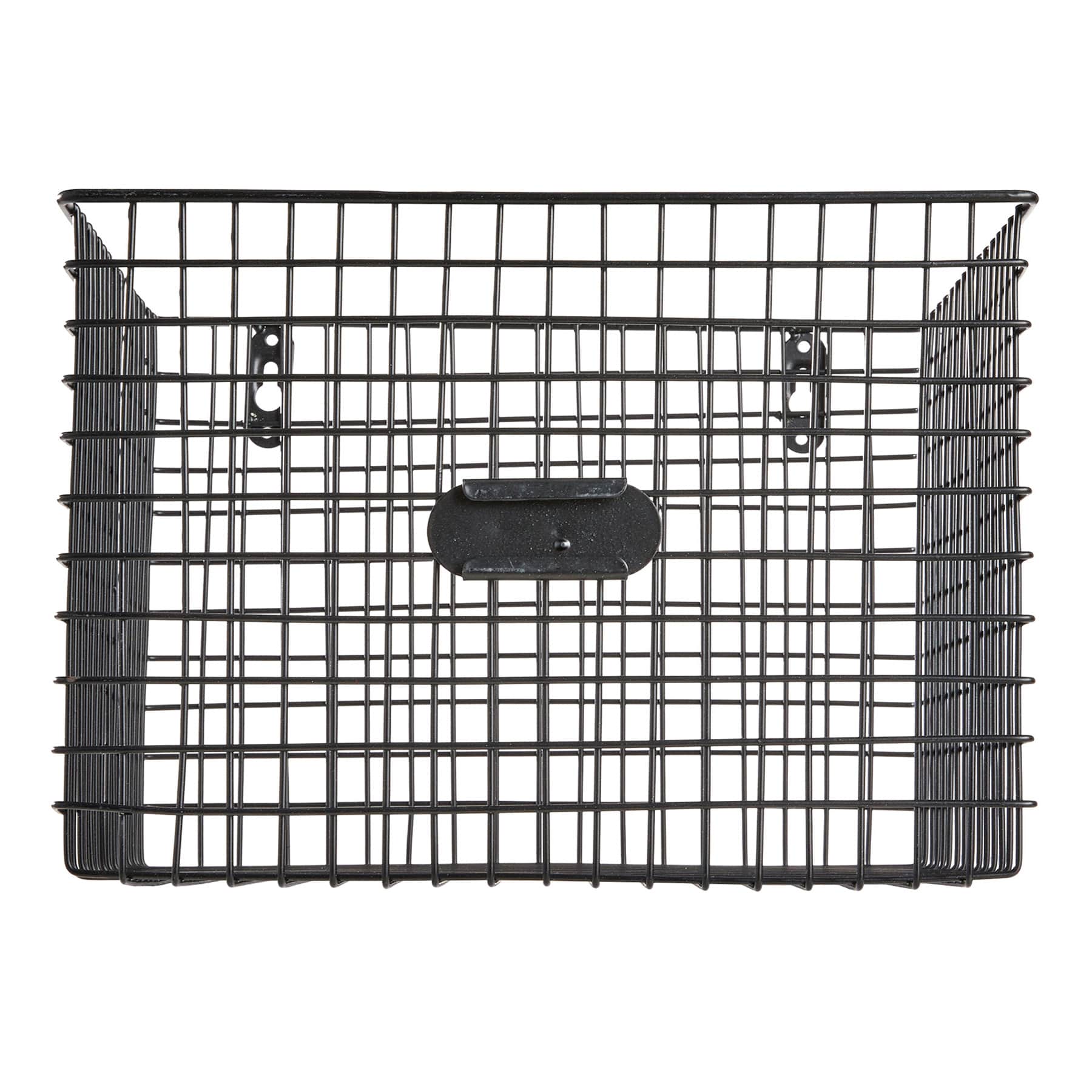 Black Metal Wire Wall Basket, Medium