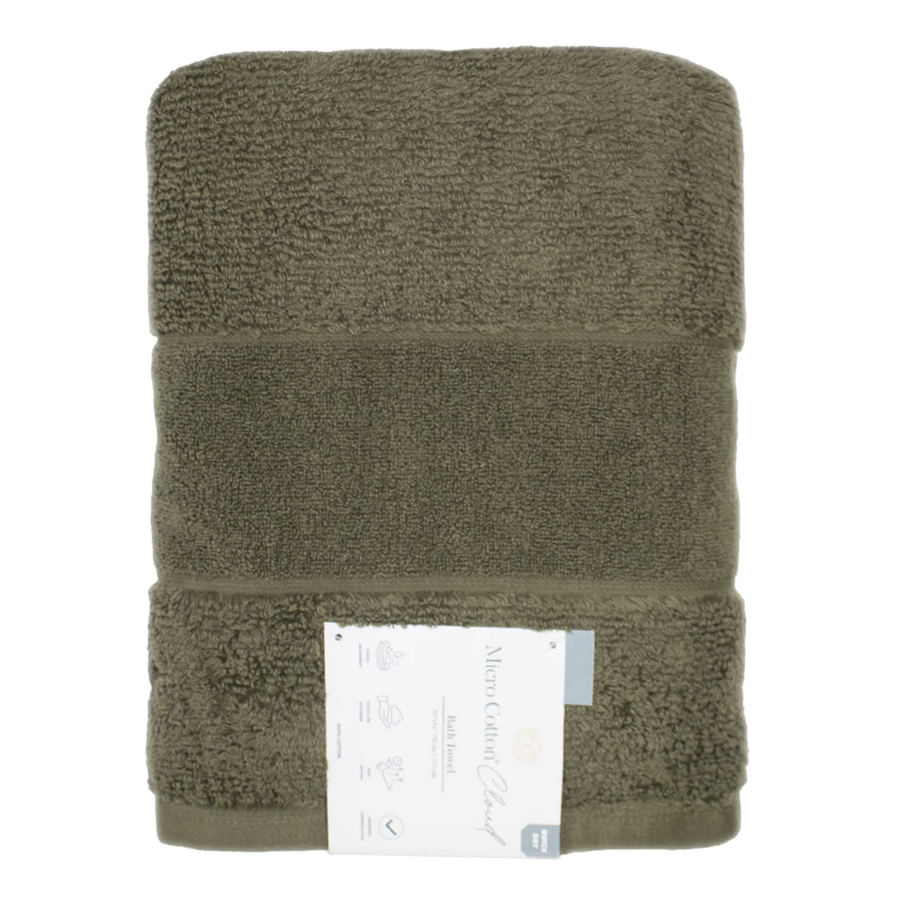 Dark Olive Cloud Bath Towel