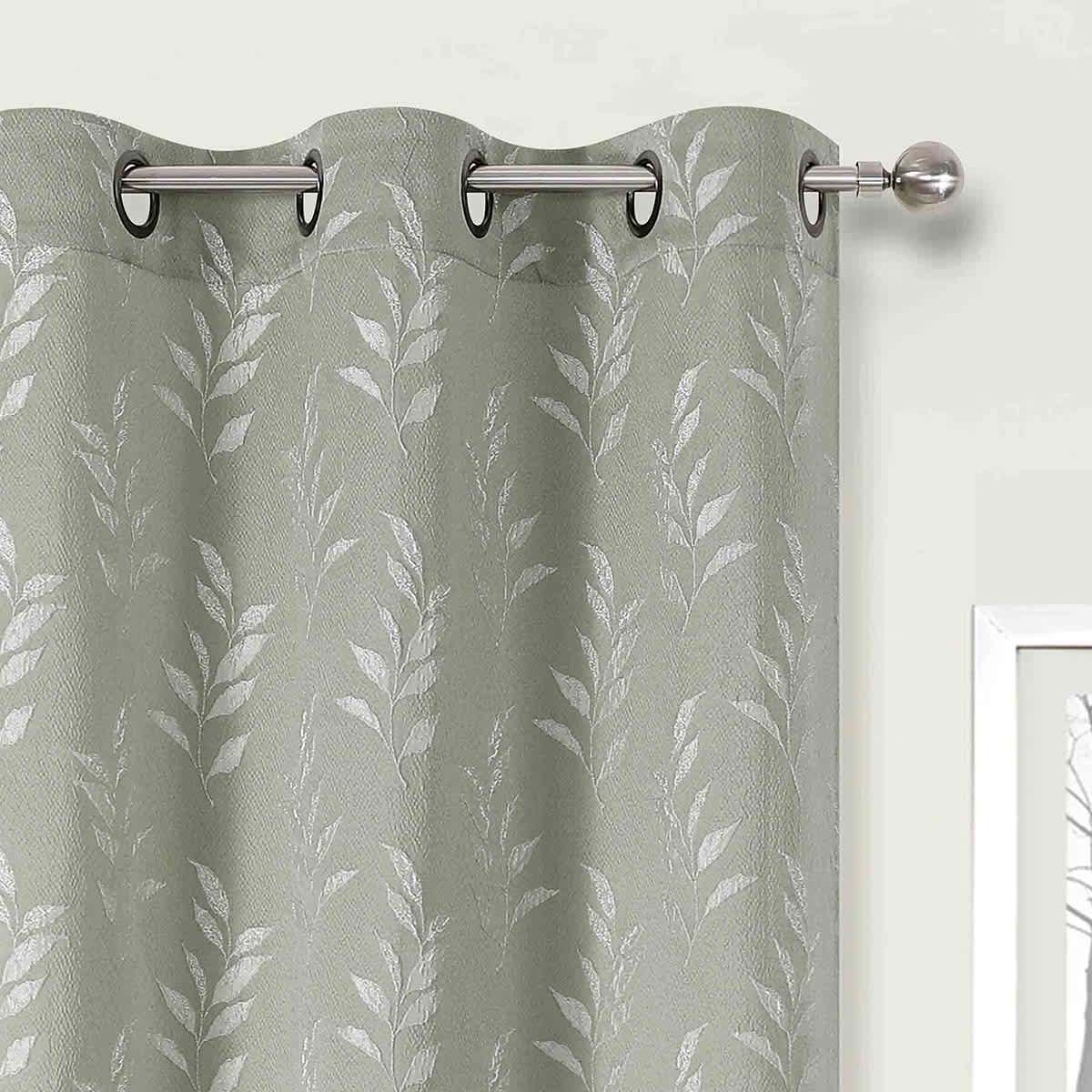 2-Pack Aziel Green Light Filtering Grommet Curtain Panel Set, 84"