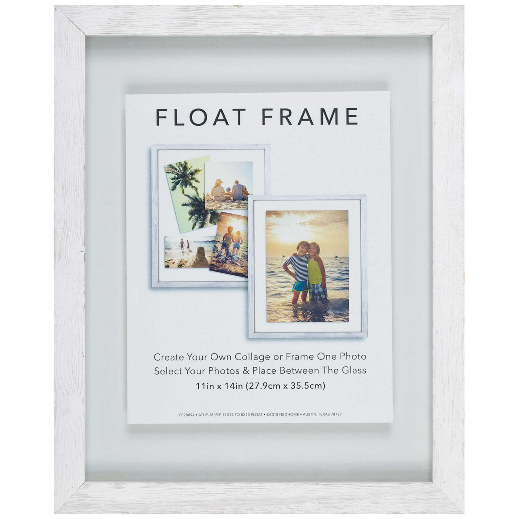 Whitewash Linear Profile Floating Wall Frame, 11x14
