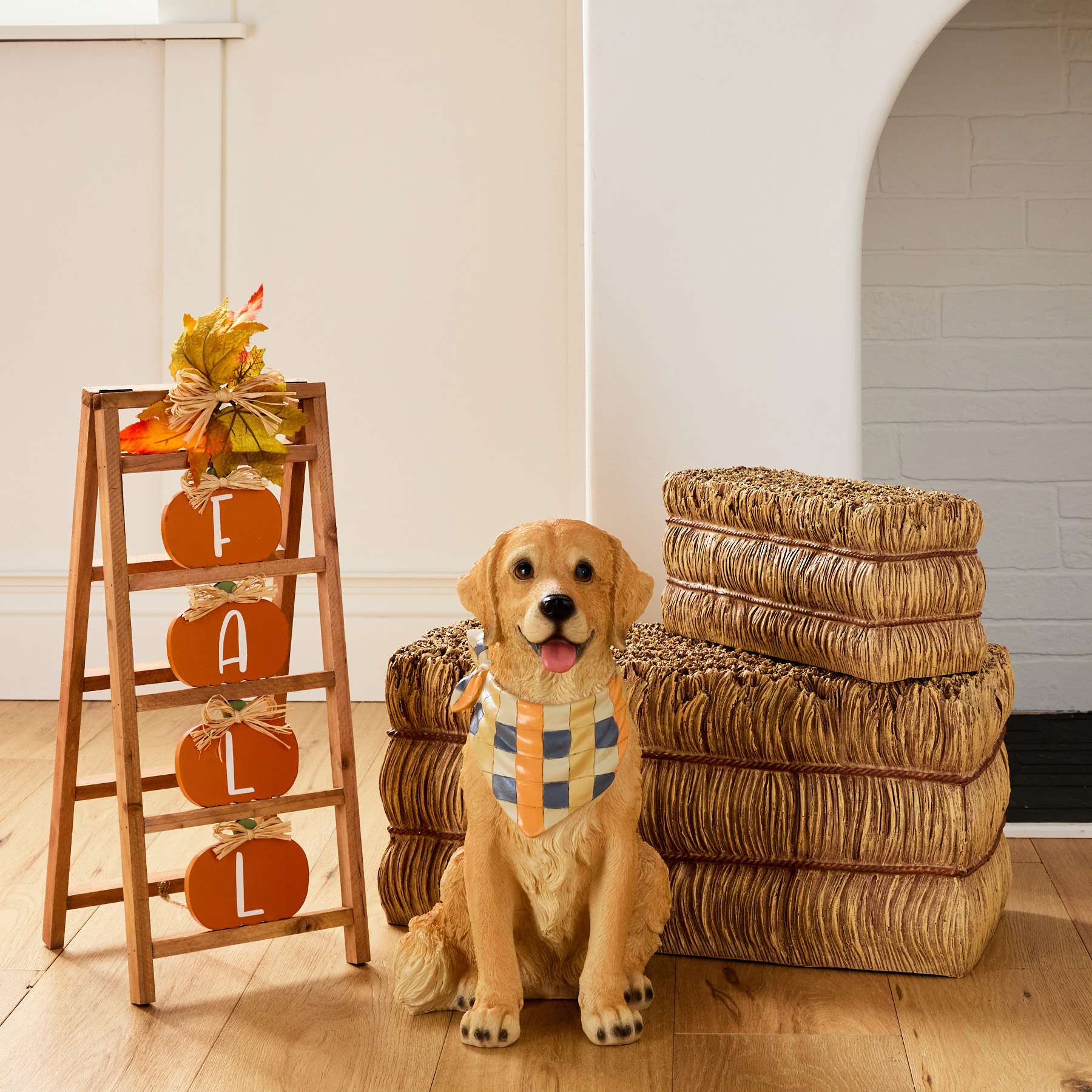 Homespun Harvest Fall Pumpkin Ladder Table Decor, 18"