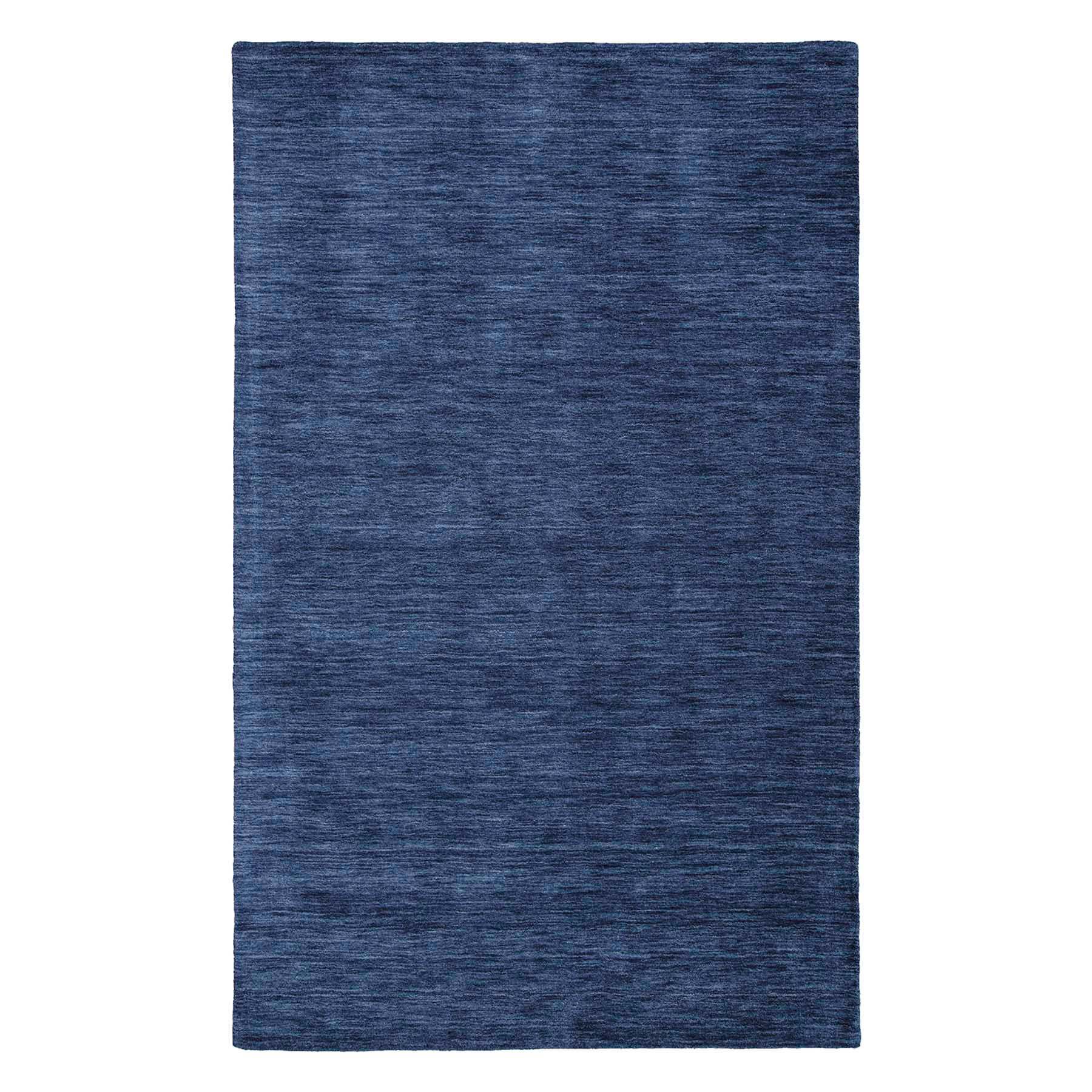 (A506) Ty Pennington Whitaker Navy Blue Wool Tufted Area Rug, 5x7