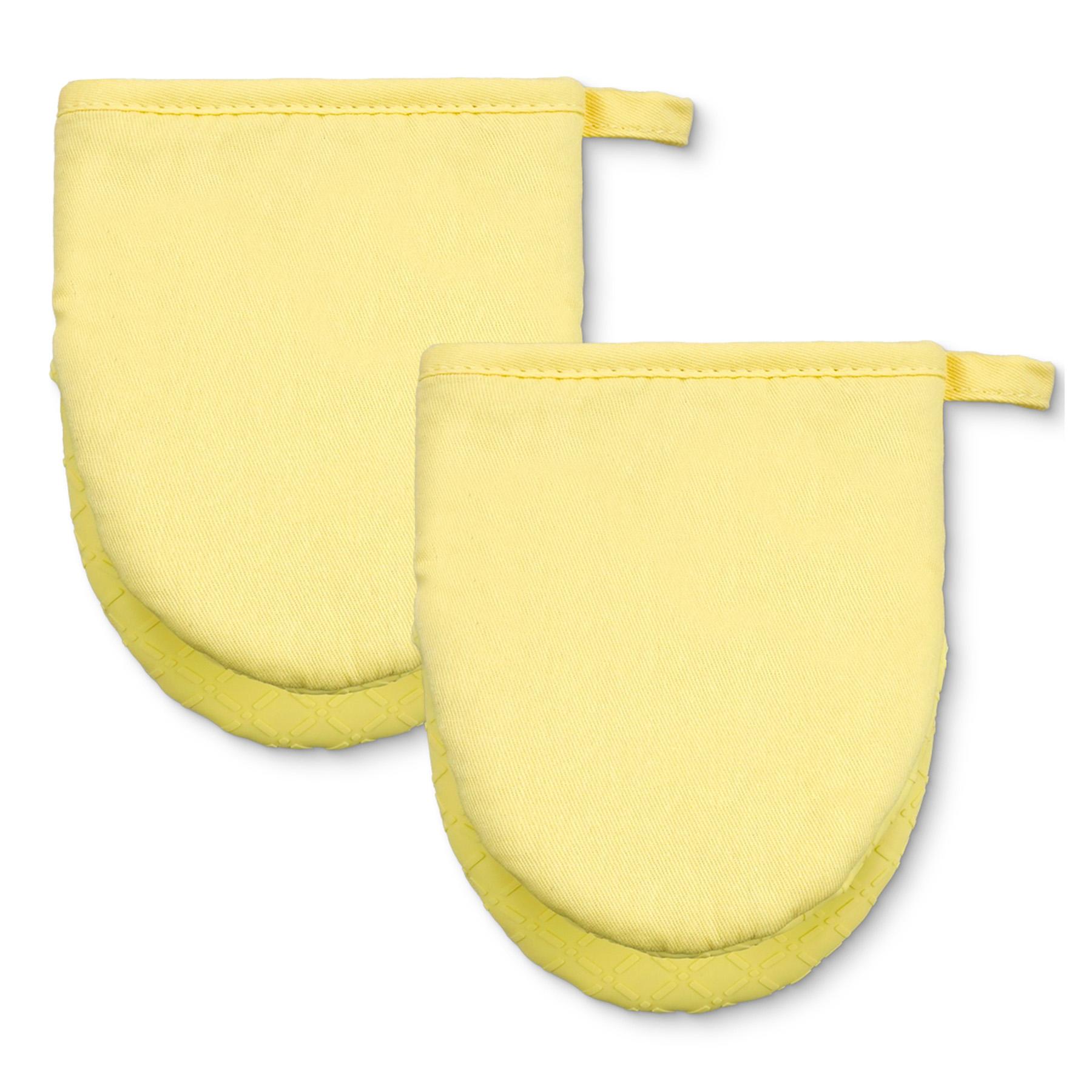 Set of 2 Yellow Silicone Mini Mitts