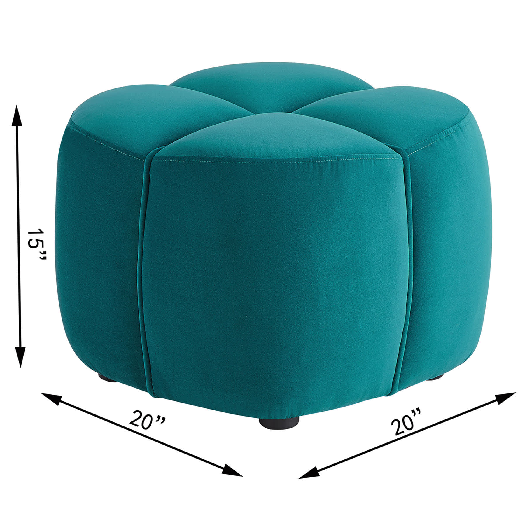 Tracey Boyd Petal-Like Shape Ottoman, Teal