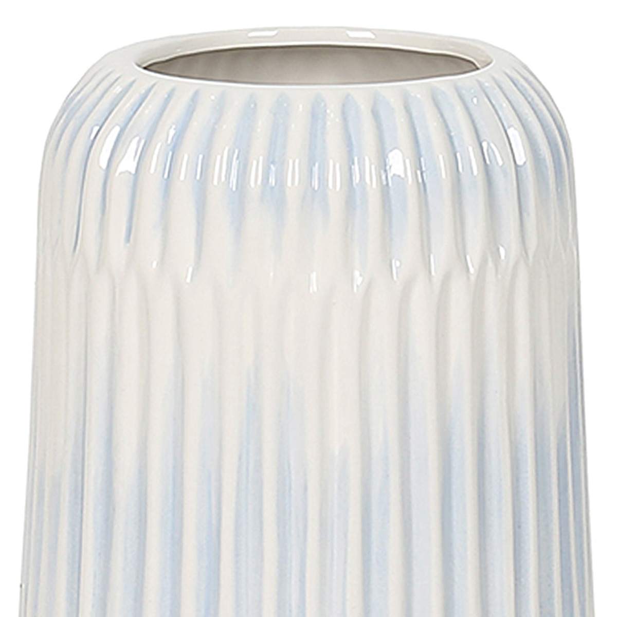 Light Blue and White Shibori Vase, 12"