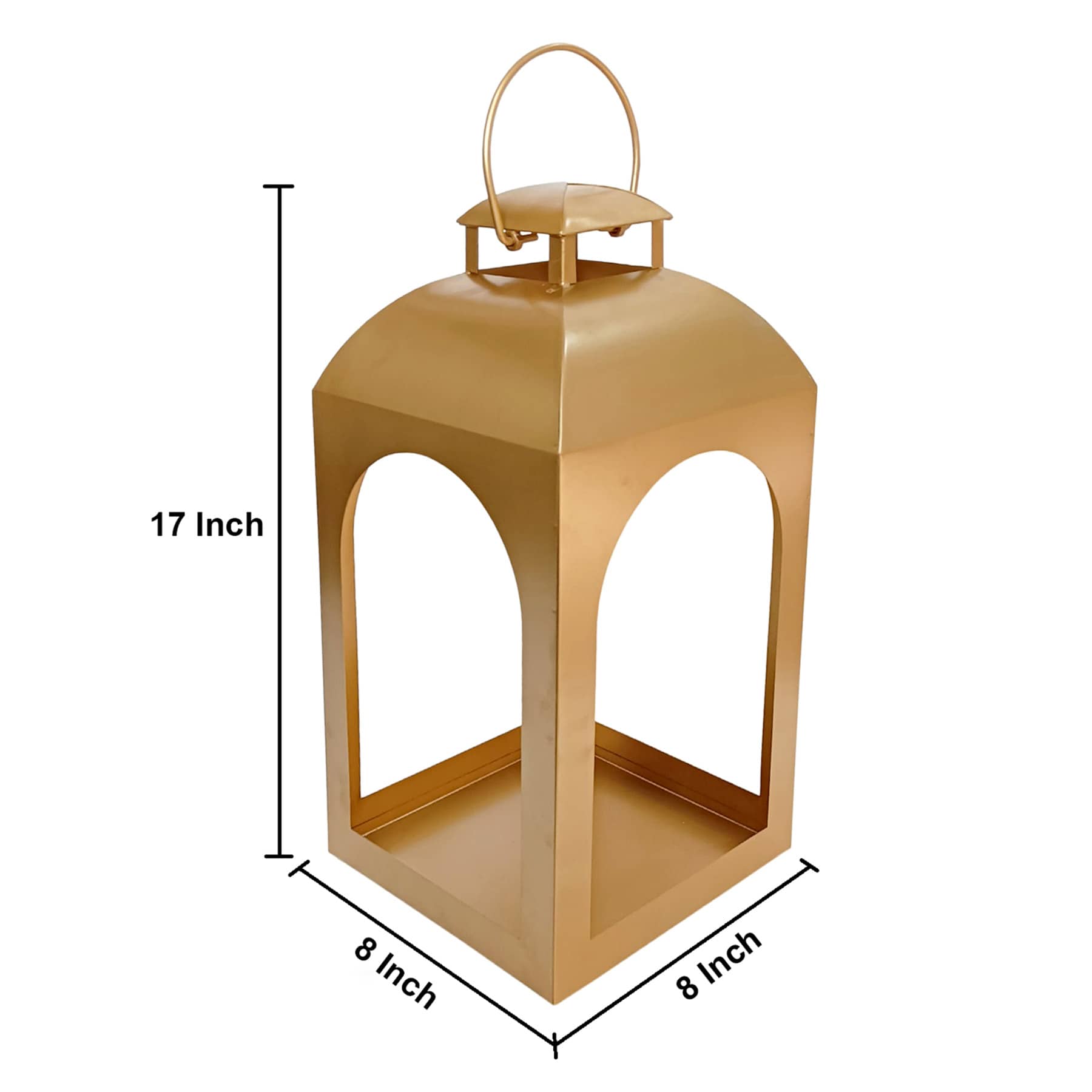Gold Metal Lantern, 17"