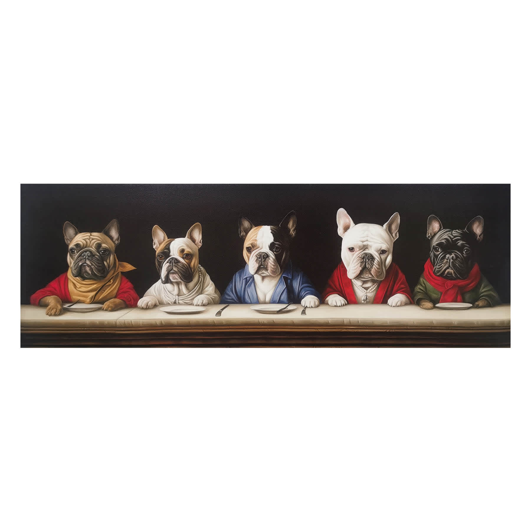 36X12 Dogs Dinner Canvas Wall Art