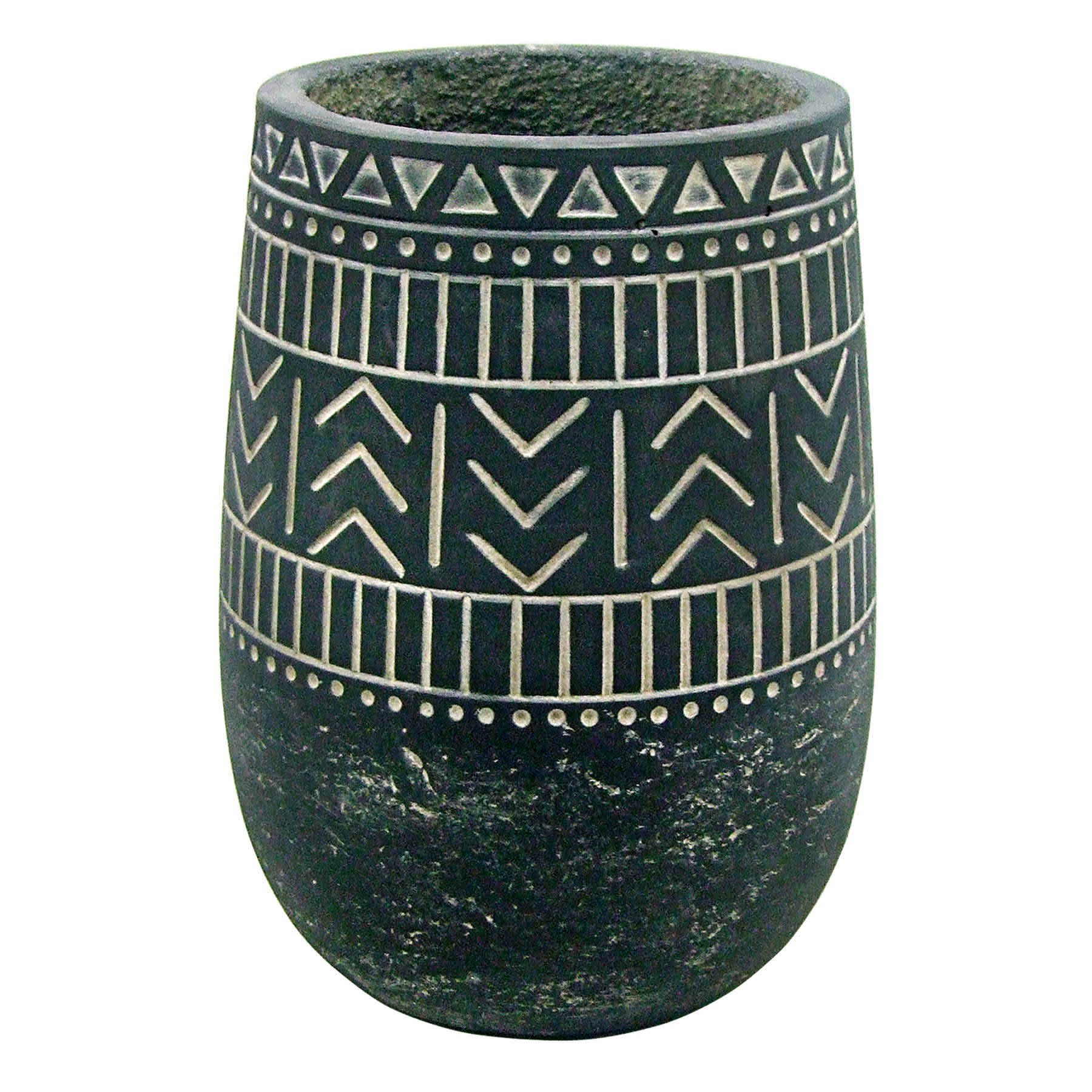 Tracey Boyd Black Kakau Tall Outdoor Planter, Small