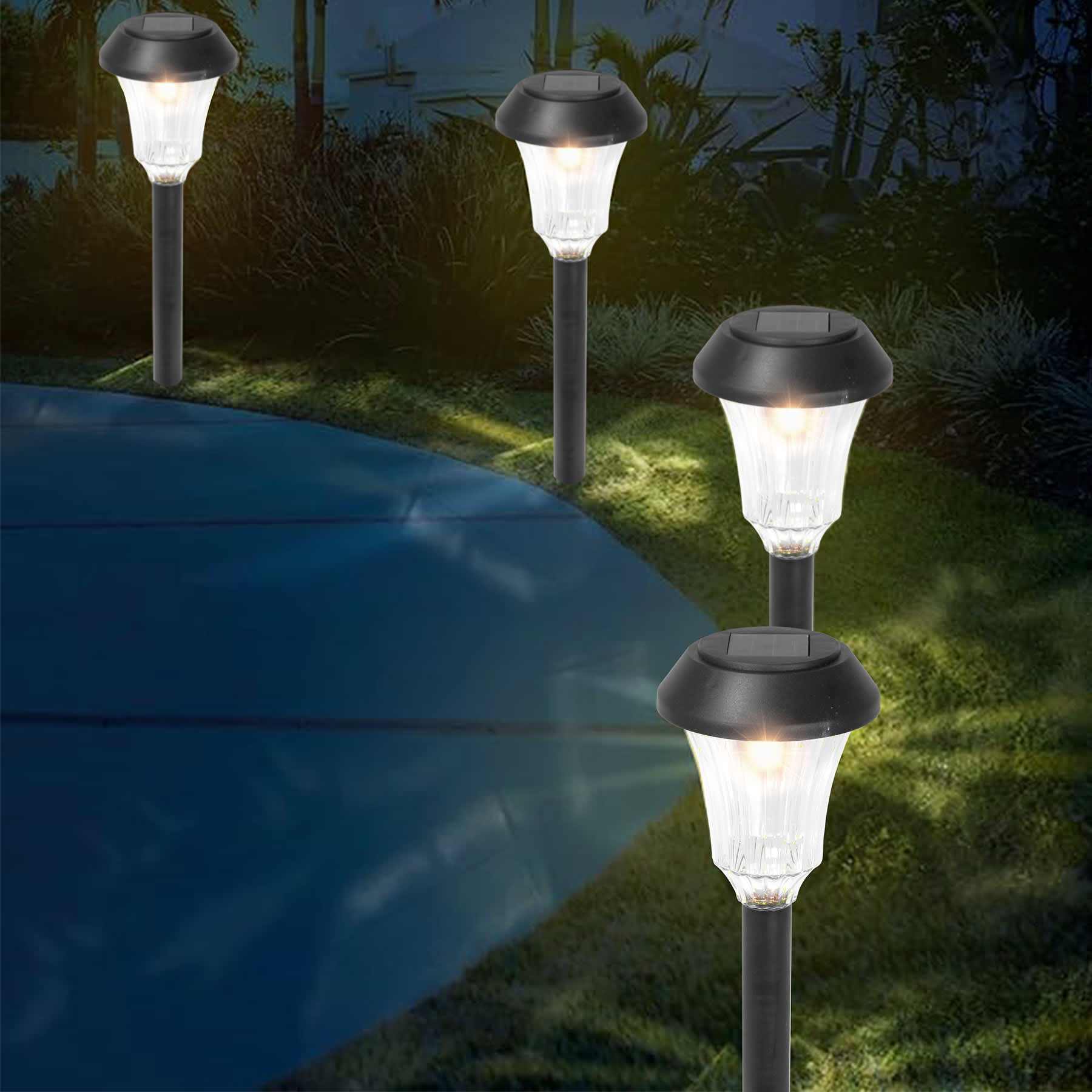 Solar Black Pathway Light