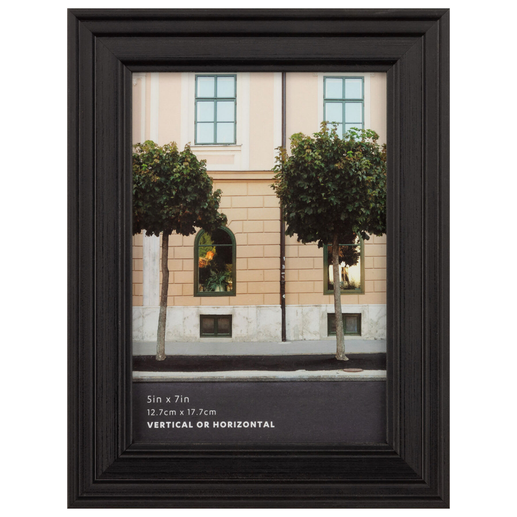 Black Ridged Profile Tabletop Picture Frame, 5x7