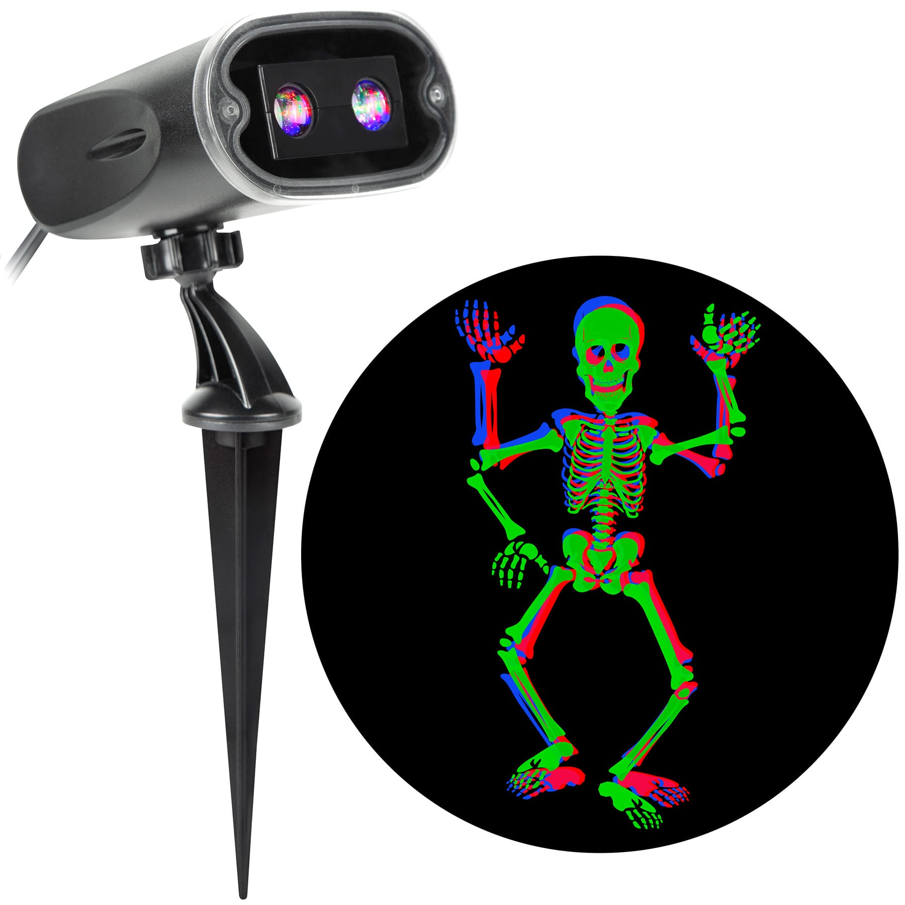 Color-Changing Fluttering Fright Skeleton Lightshow Projection