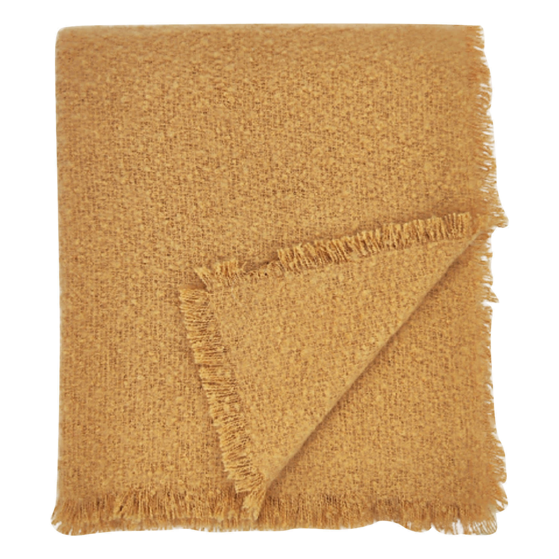 Honeybloom Light Brown Raw Edge Brushed Woven Throw 60x80