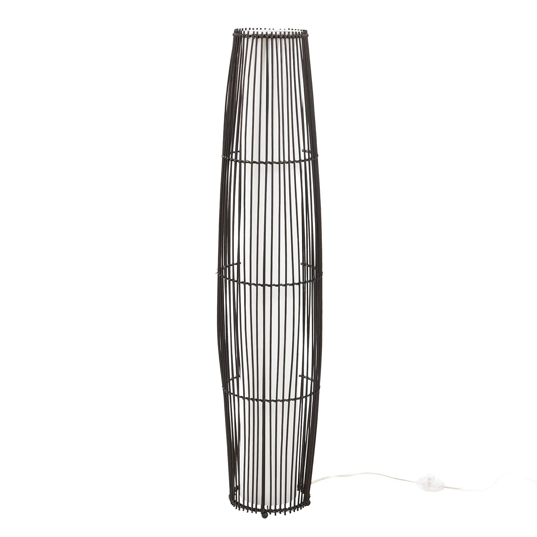 Found & Fable Brown Rattan Uplight Floor Lamp, 43"