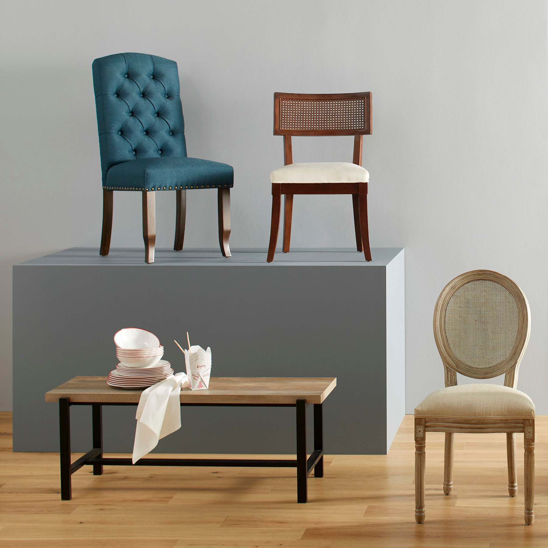 Providence Amina Azure Dining Chair, Blue