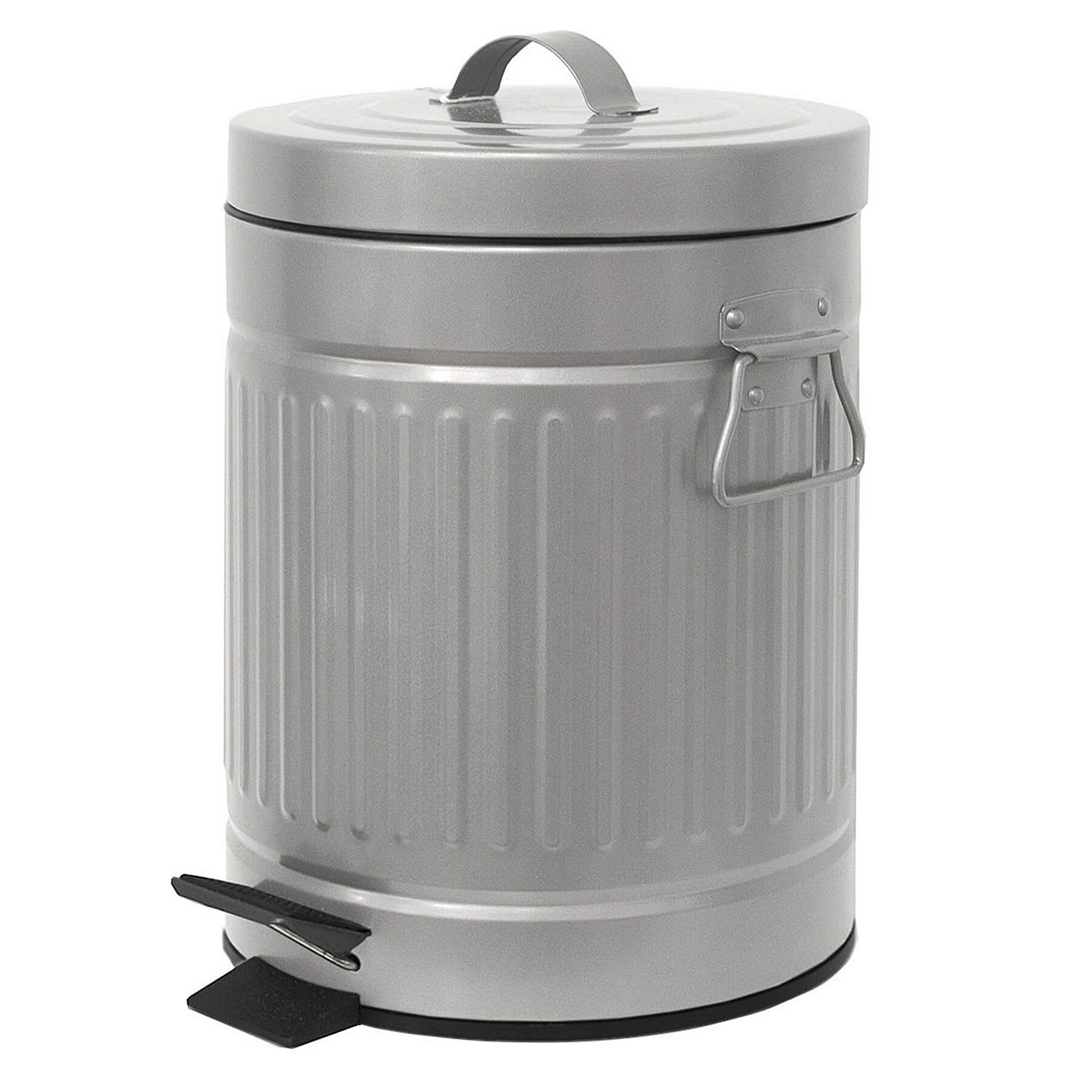 Retro Silver Step Trash Can, 5l