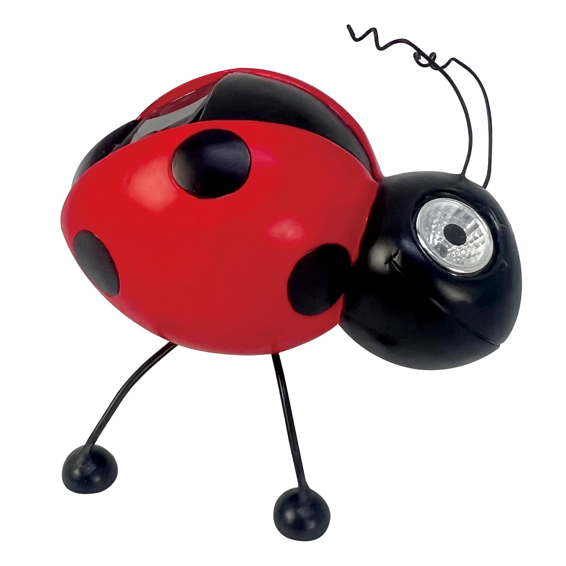 Solar Ladybug Outdoor Garden Statue, 6"