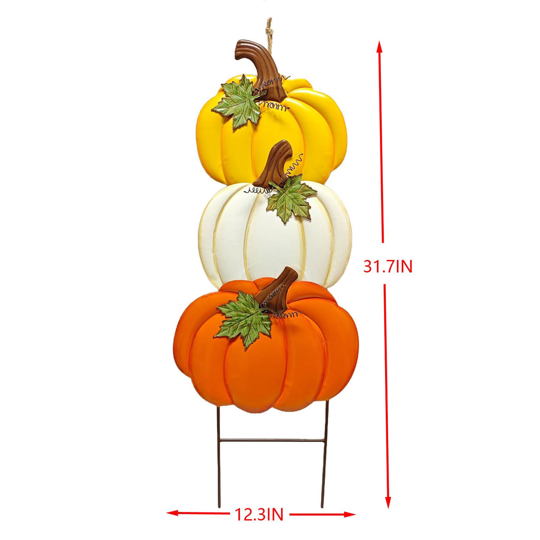 Homespun Harvest Pumkin Stack Yardstake, 31"