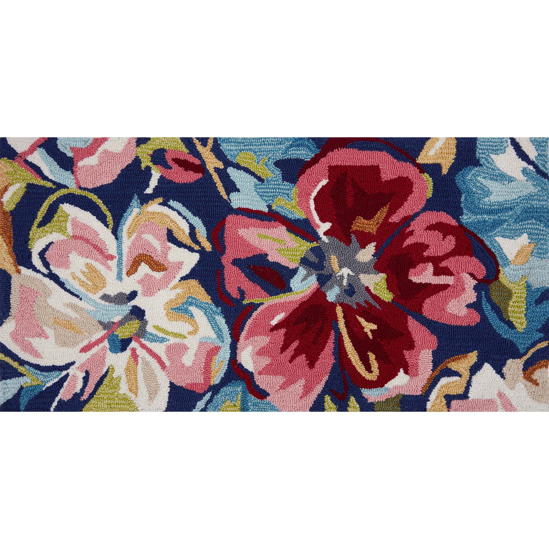 Verona Navy Floral Kitchen Mat, 20x40