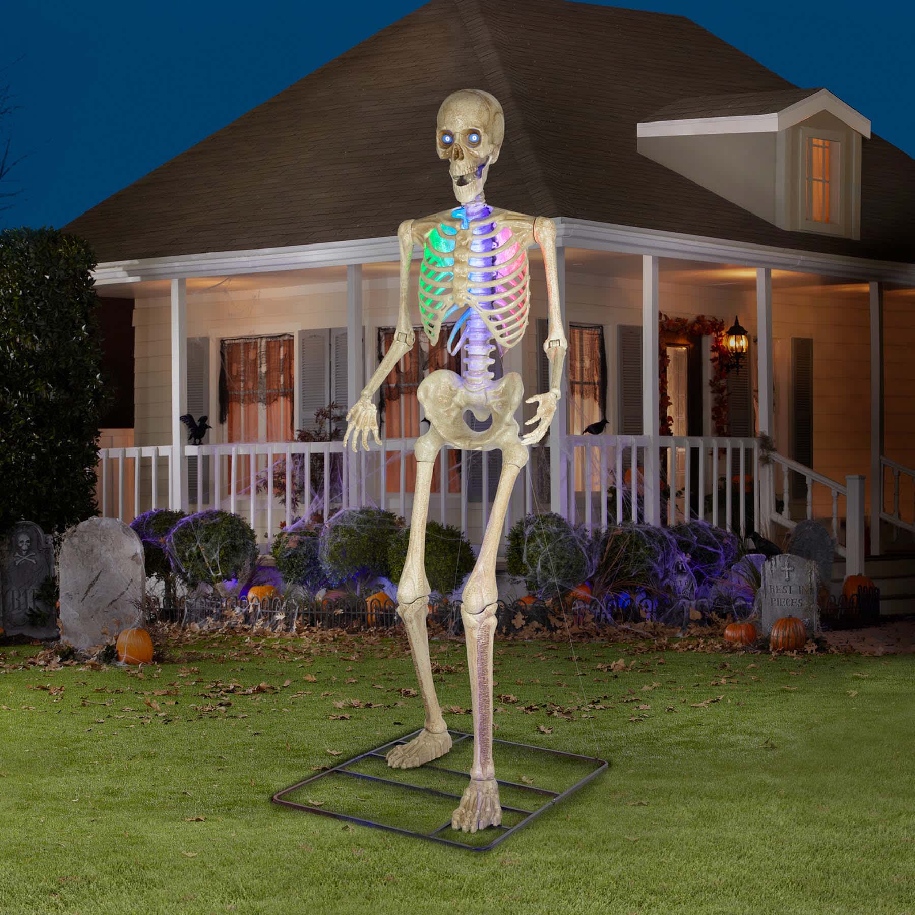 Color-Changing LED Posable Skeleton, 10'