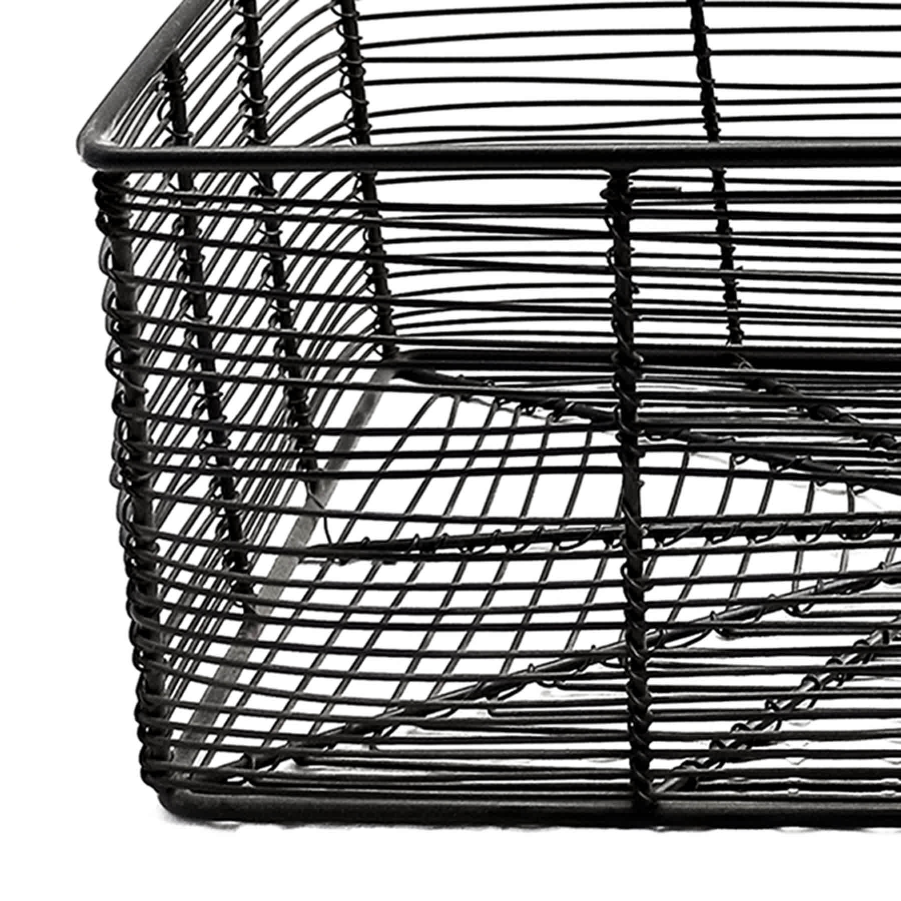 Tracey Boyd Charcoal Grey Rectangle Metal Storage Basket, Large