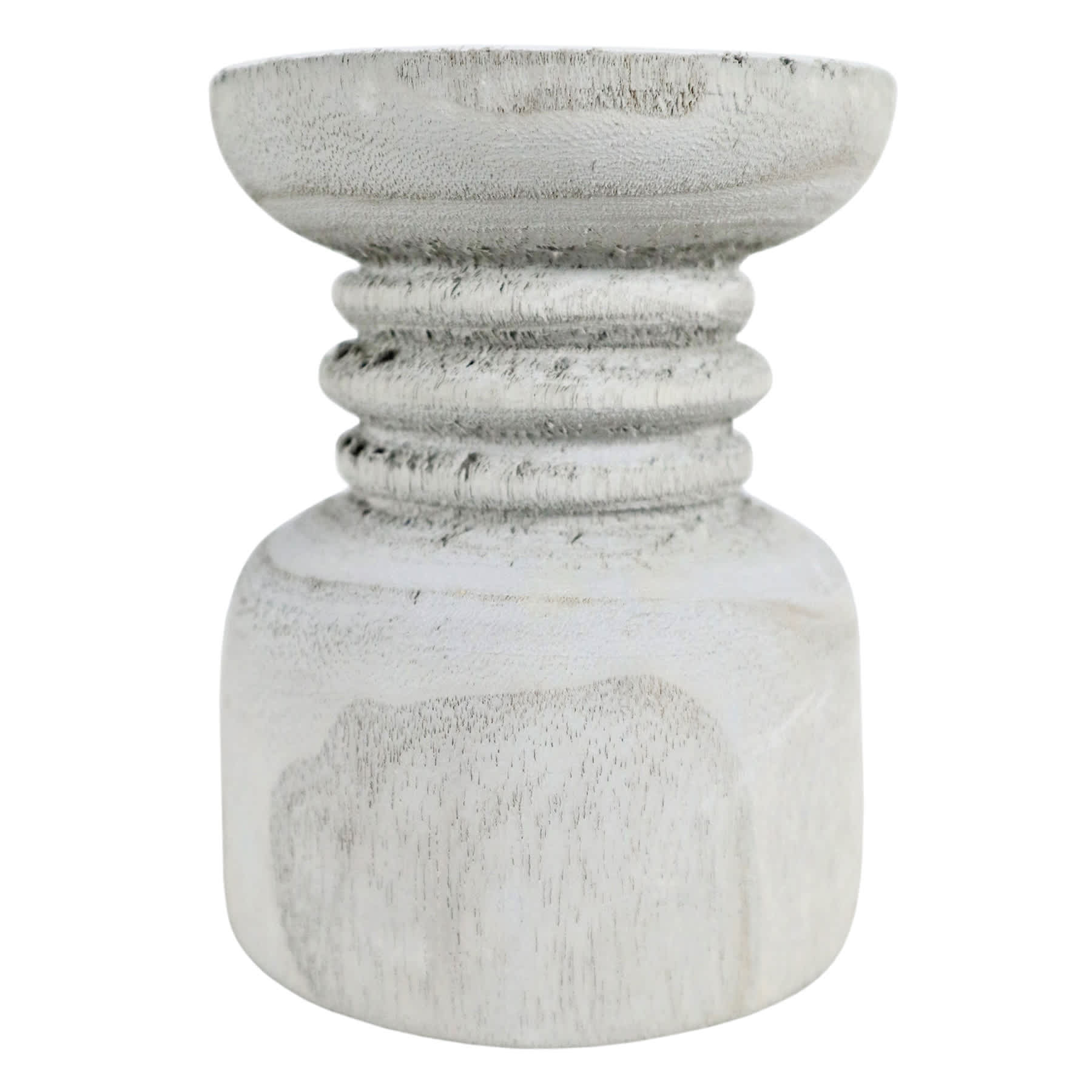 Ty Pennington Bleached Wood Candle Holder, 6"