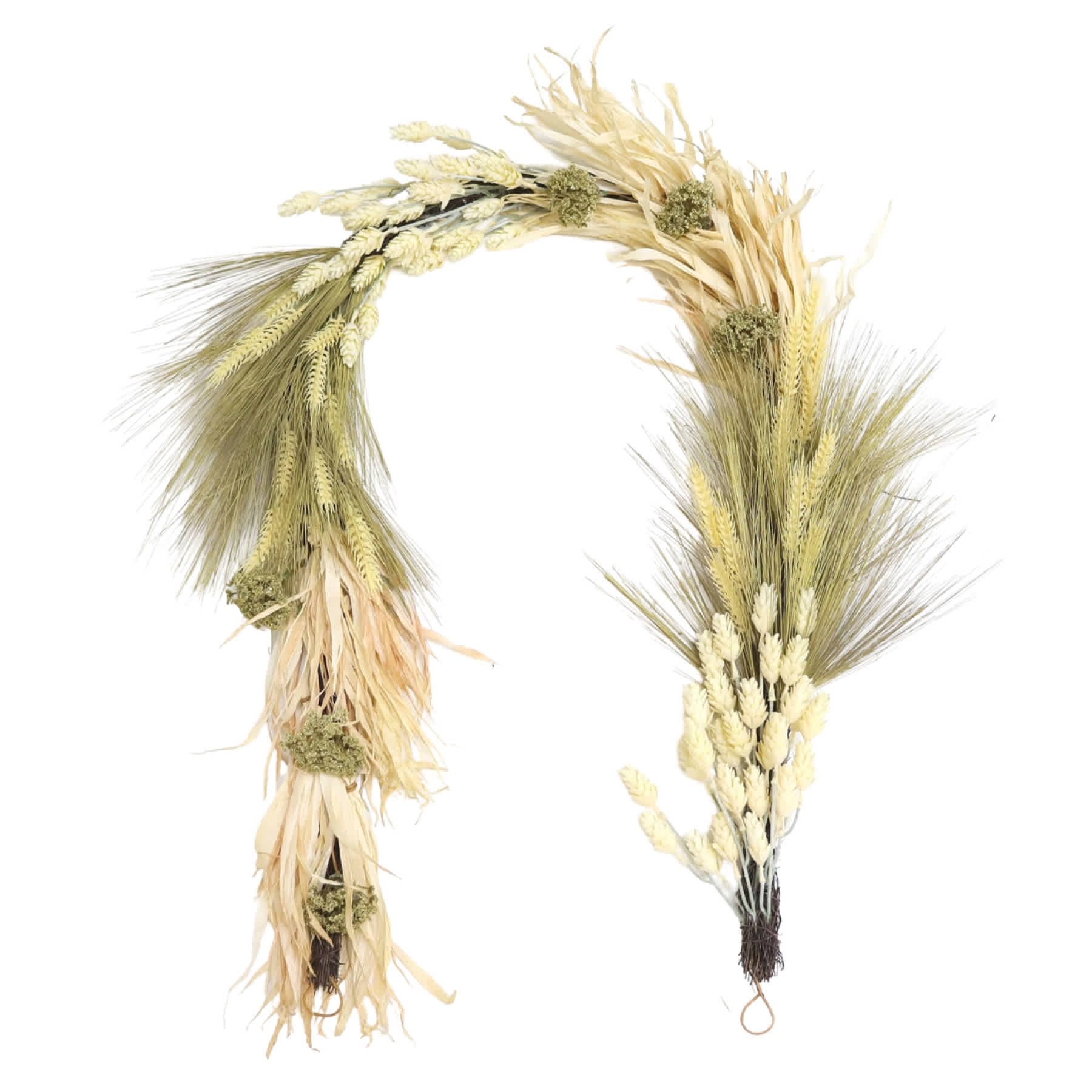 Hop, Yarrow & Wheat Twig Garland, 6'