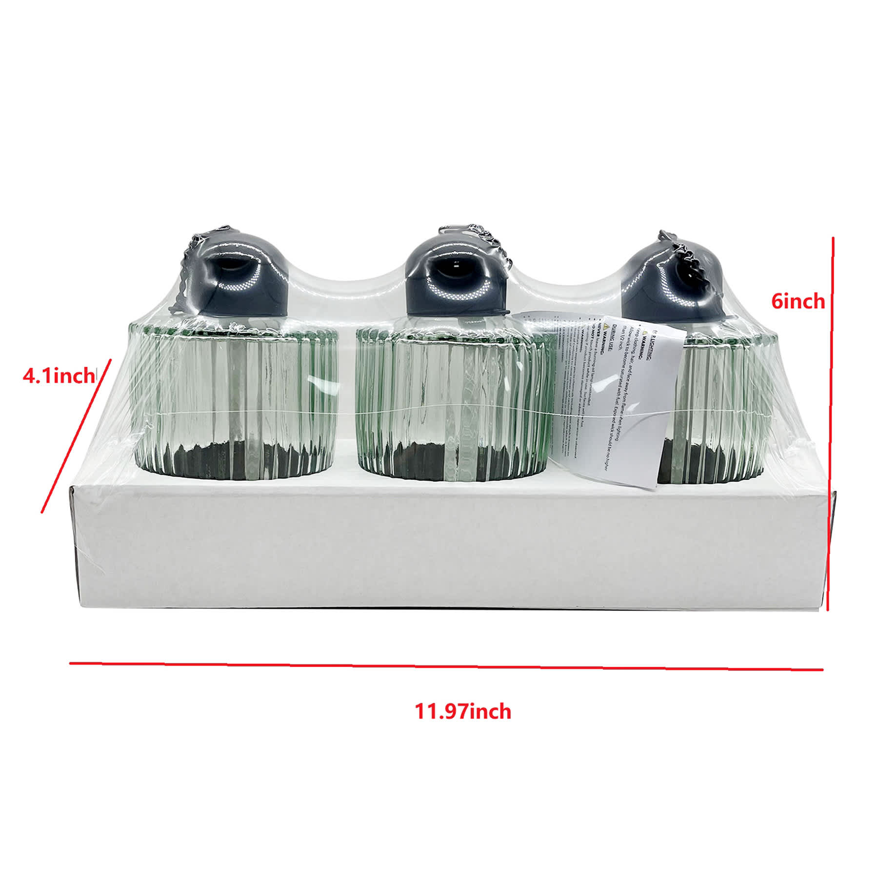 3-Pack Clear Table Torches