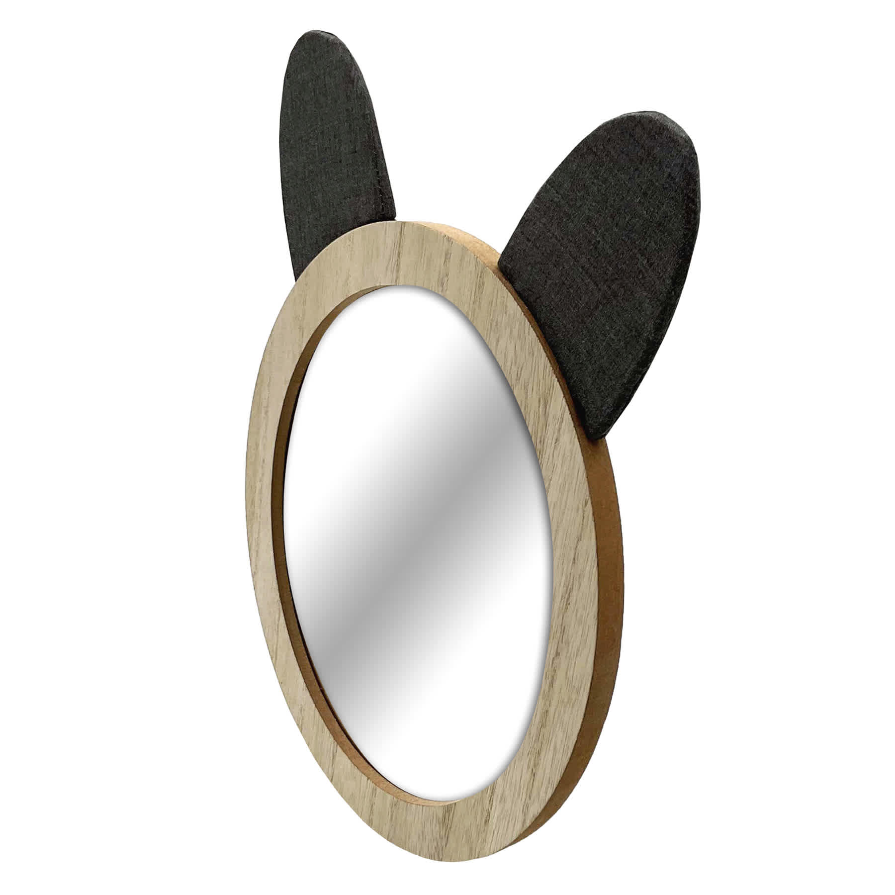Glass Framed Bunny Wall Mirror, 9x12