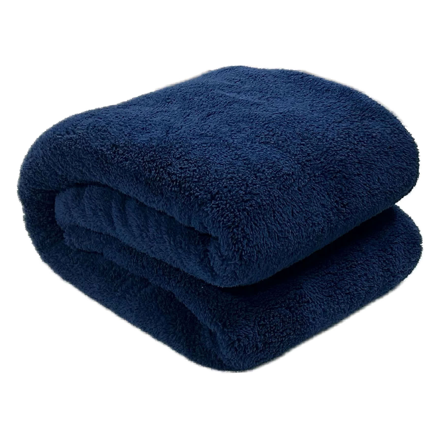 Navy Blue Sherpa Bed Blanket, Full/Queen