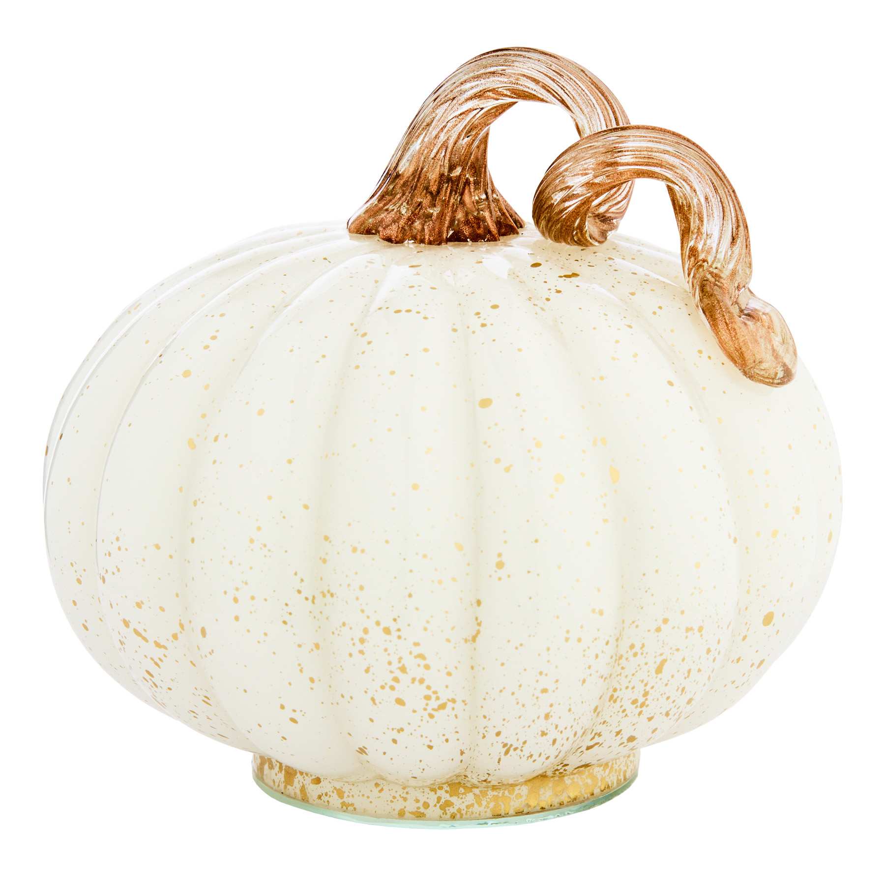 White Glass Pumpkin, 4"