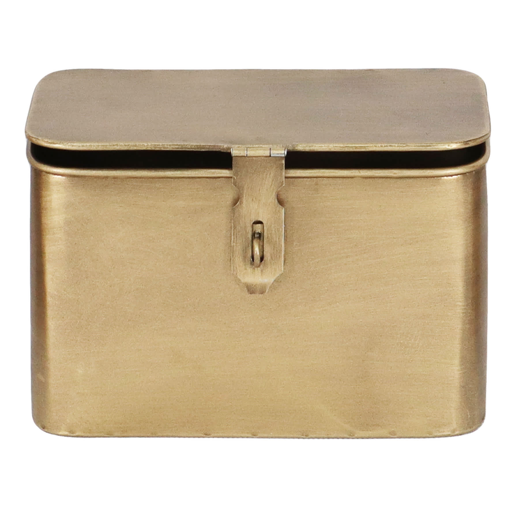 Honeybloom Gold Metal Decorative Box with Lid, 7.5"