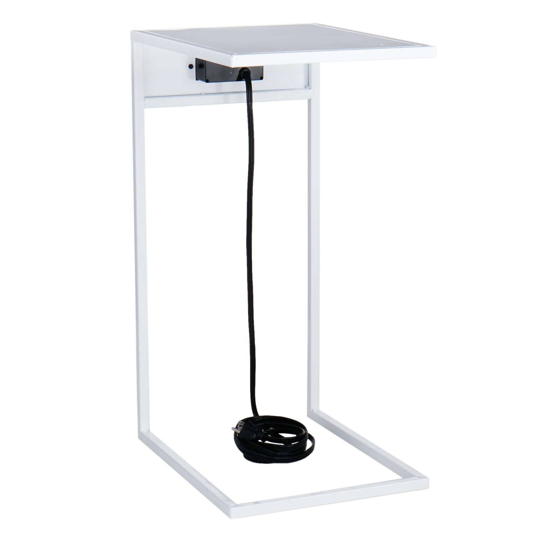 White & Metal USB C-Table